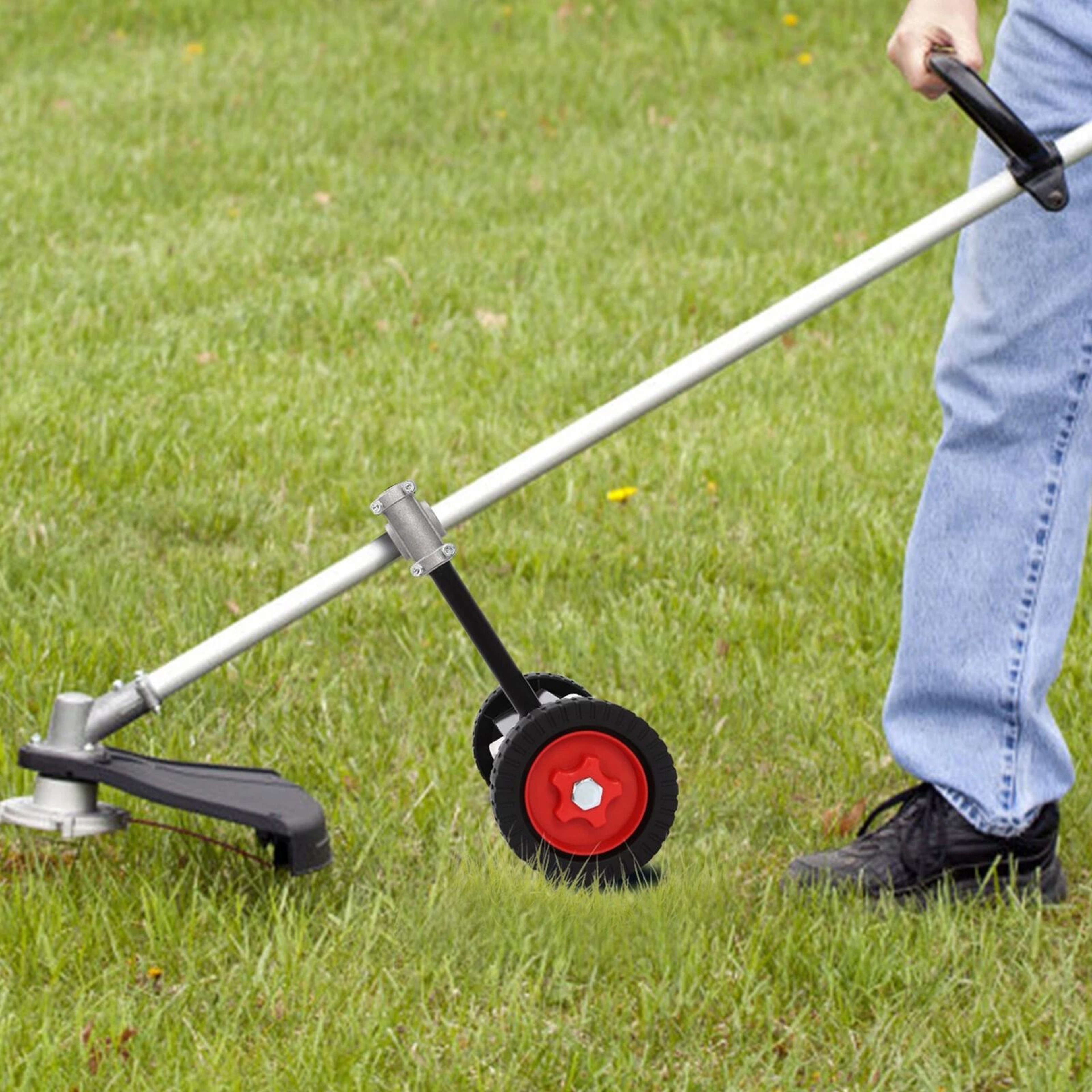 Premium Lawn Mower Support Wheel  Weed Trimmer Auxiliary Wheels Portable Garden Tool Support 2
