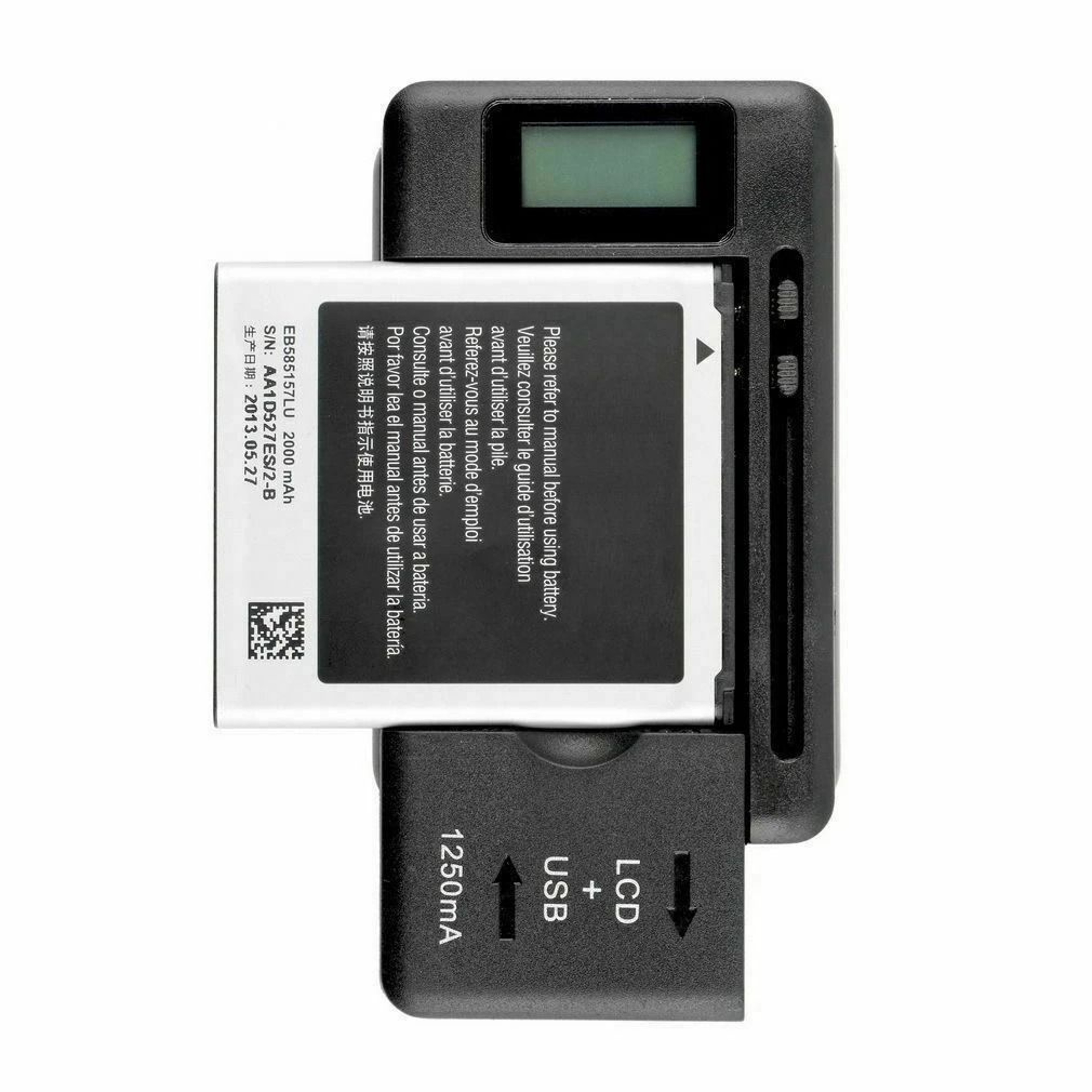 Universal Battery Charger With LCD Display For Cell Phones  USB Devices 0