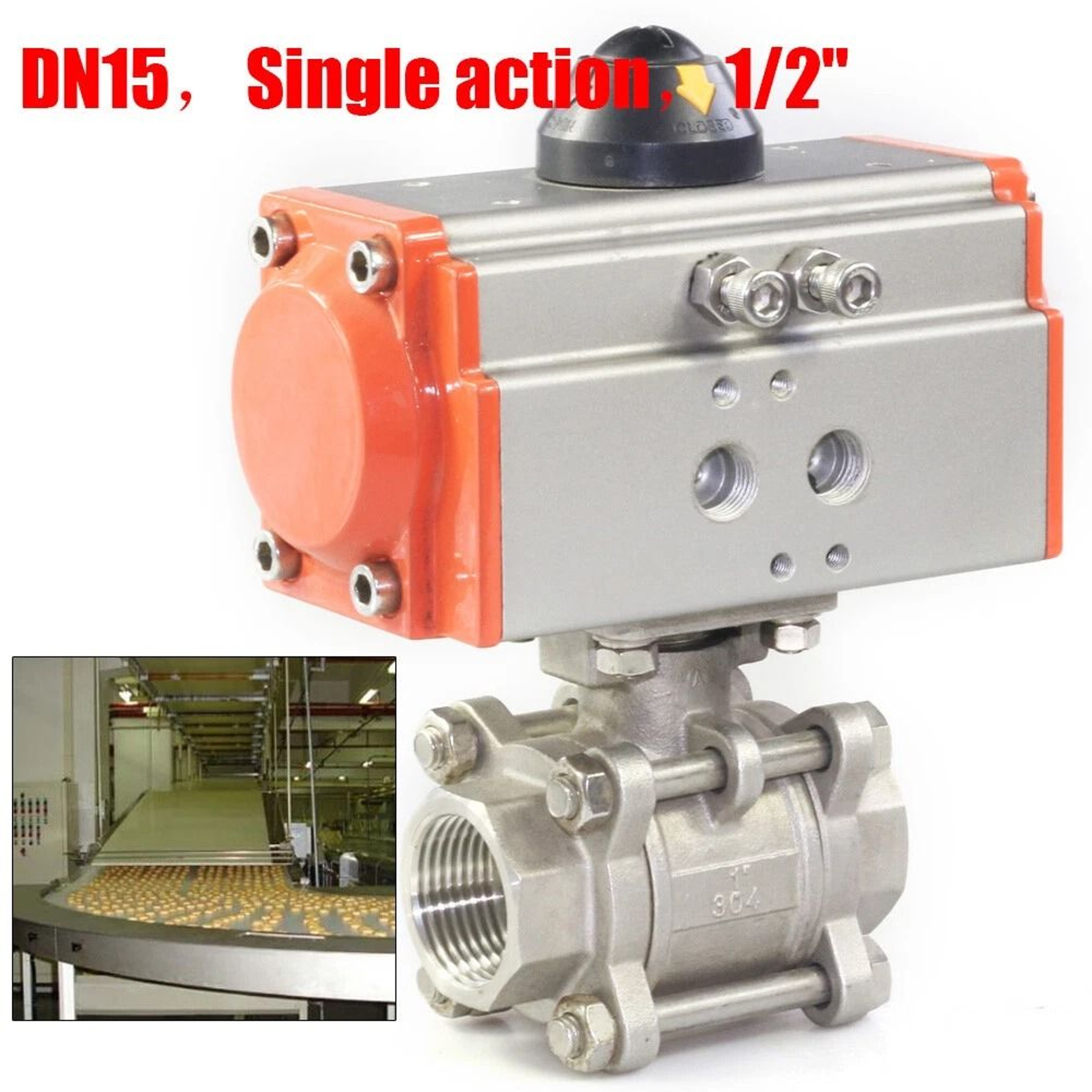 Premium Stainless Steel Pneumatic Ball Valve Air Actuated Valve 7