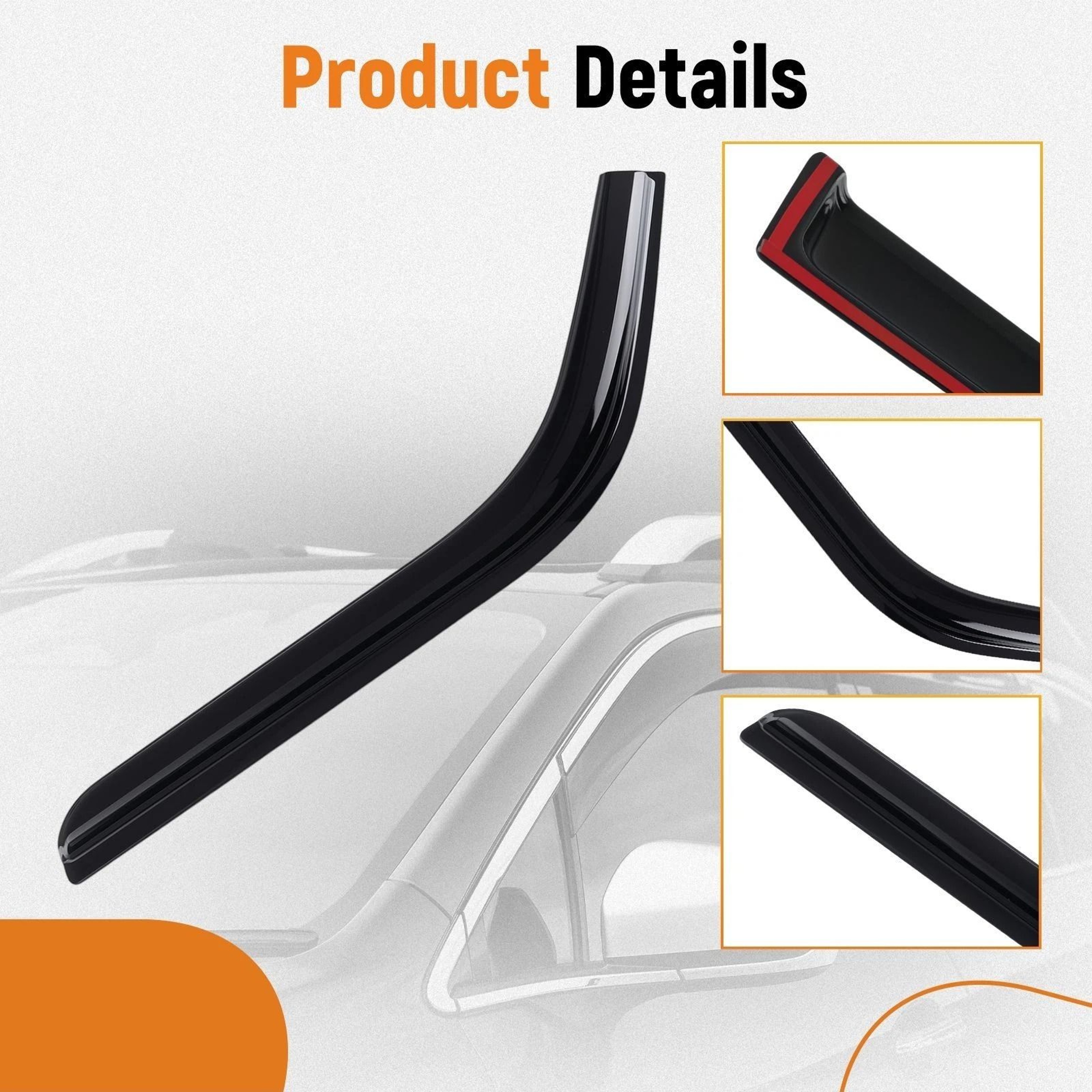 Black Ford Super Duty Window Visors Set 13