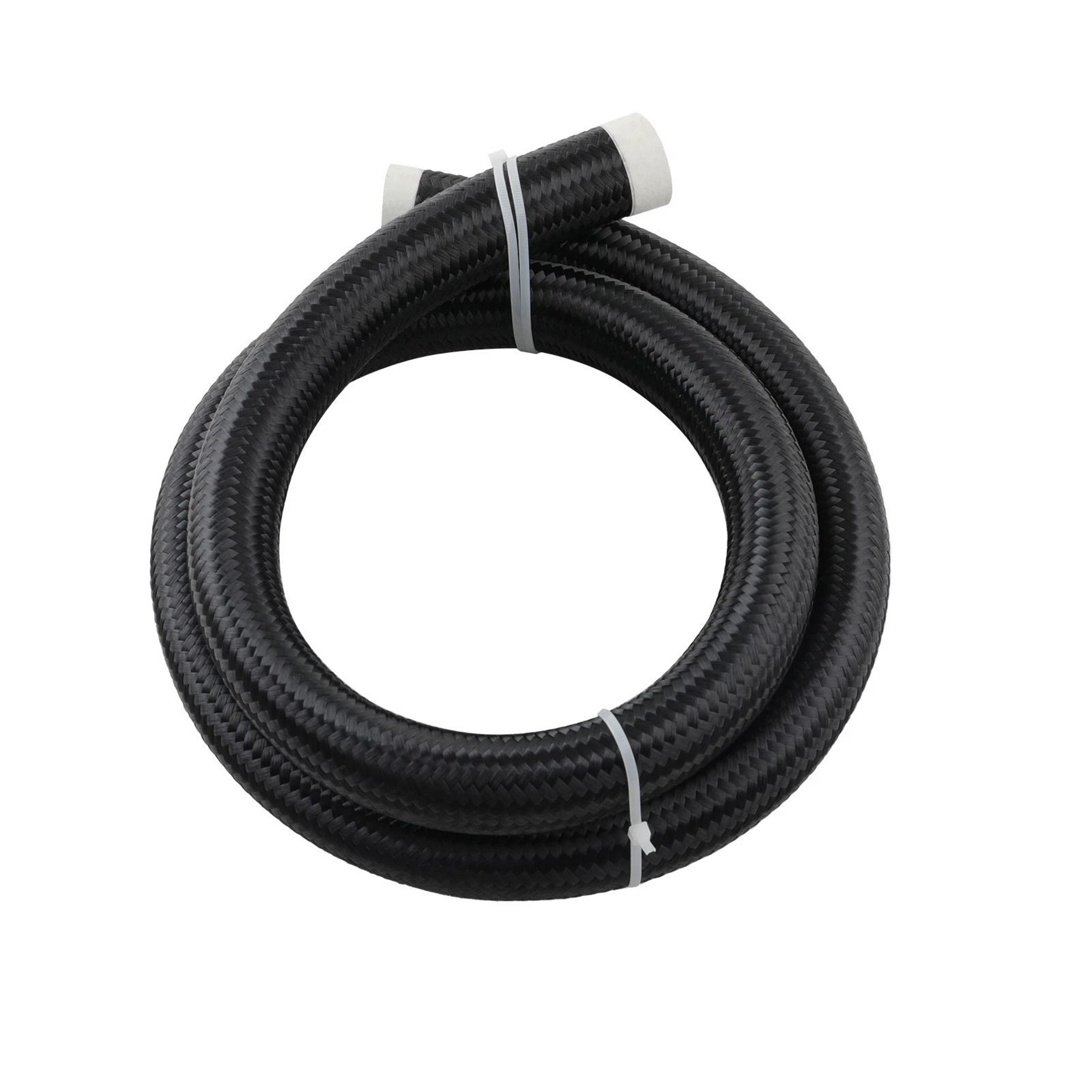 Black Fuel Line Stainless Steel Nylon Braided Oil Hose 6