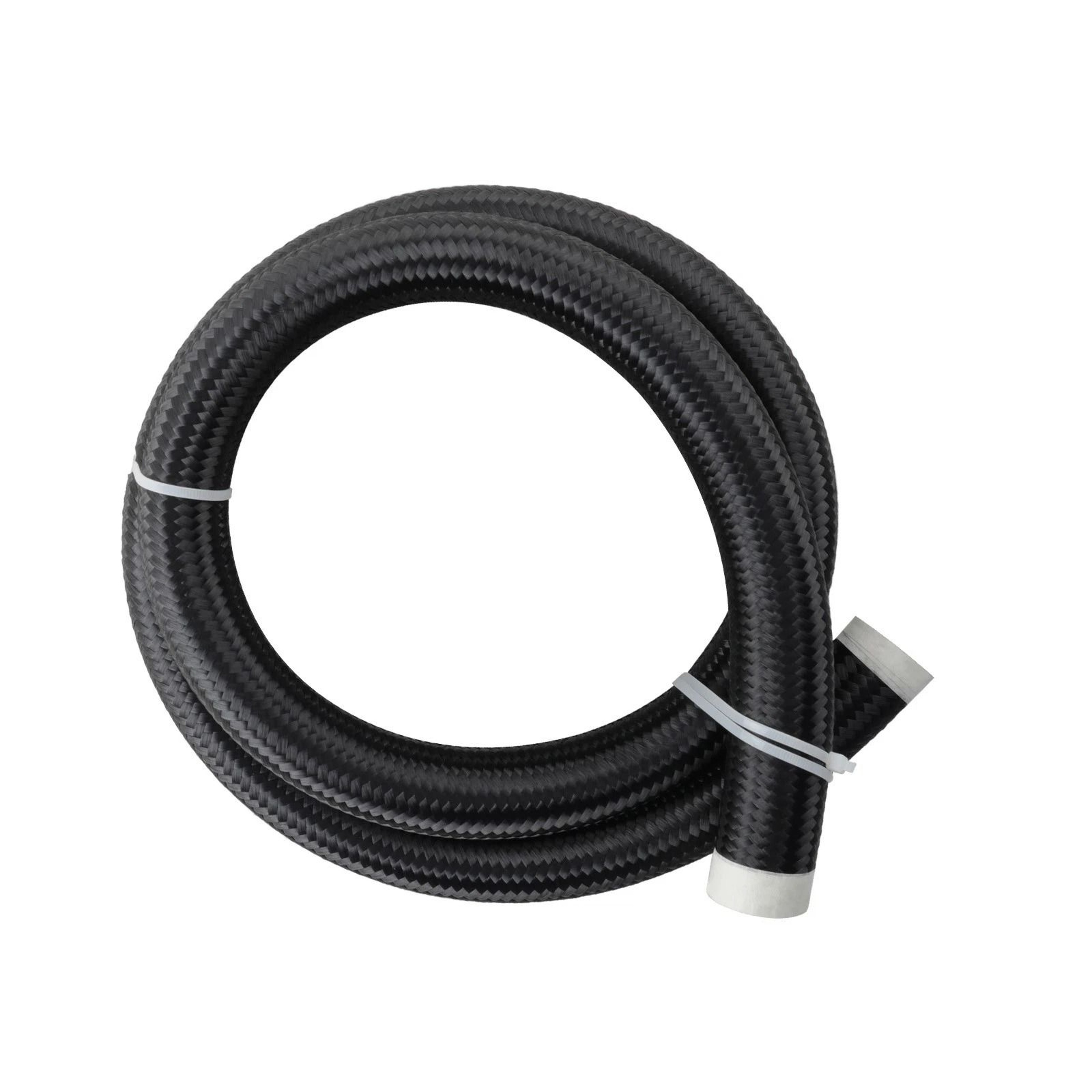Black Fuel Line Stainless Steel Nylon Braided Oil Hose 7