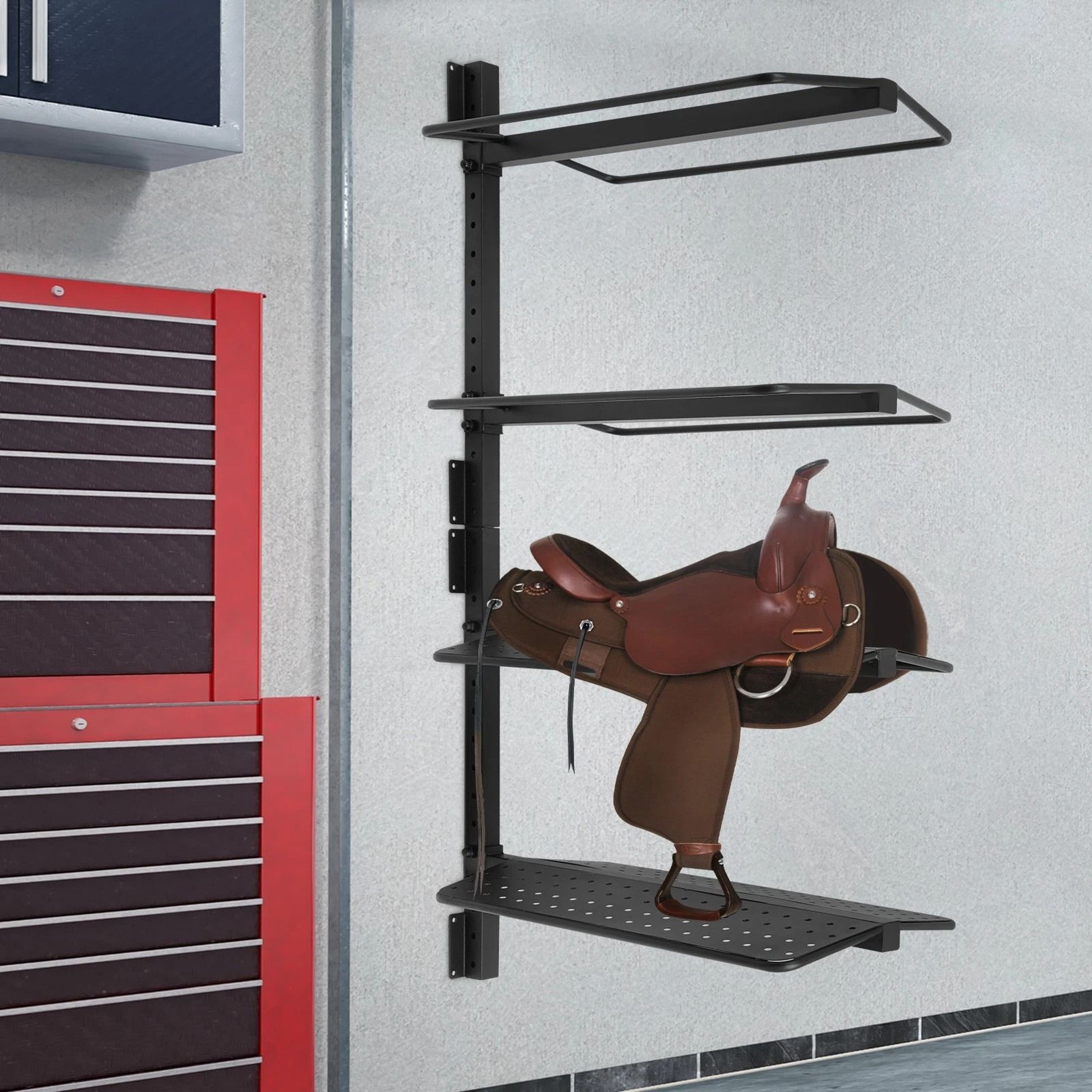 4 Tier Wall Mounted Saddle Rack For Horse Tack Storage 2