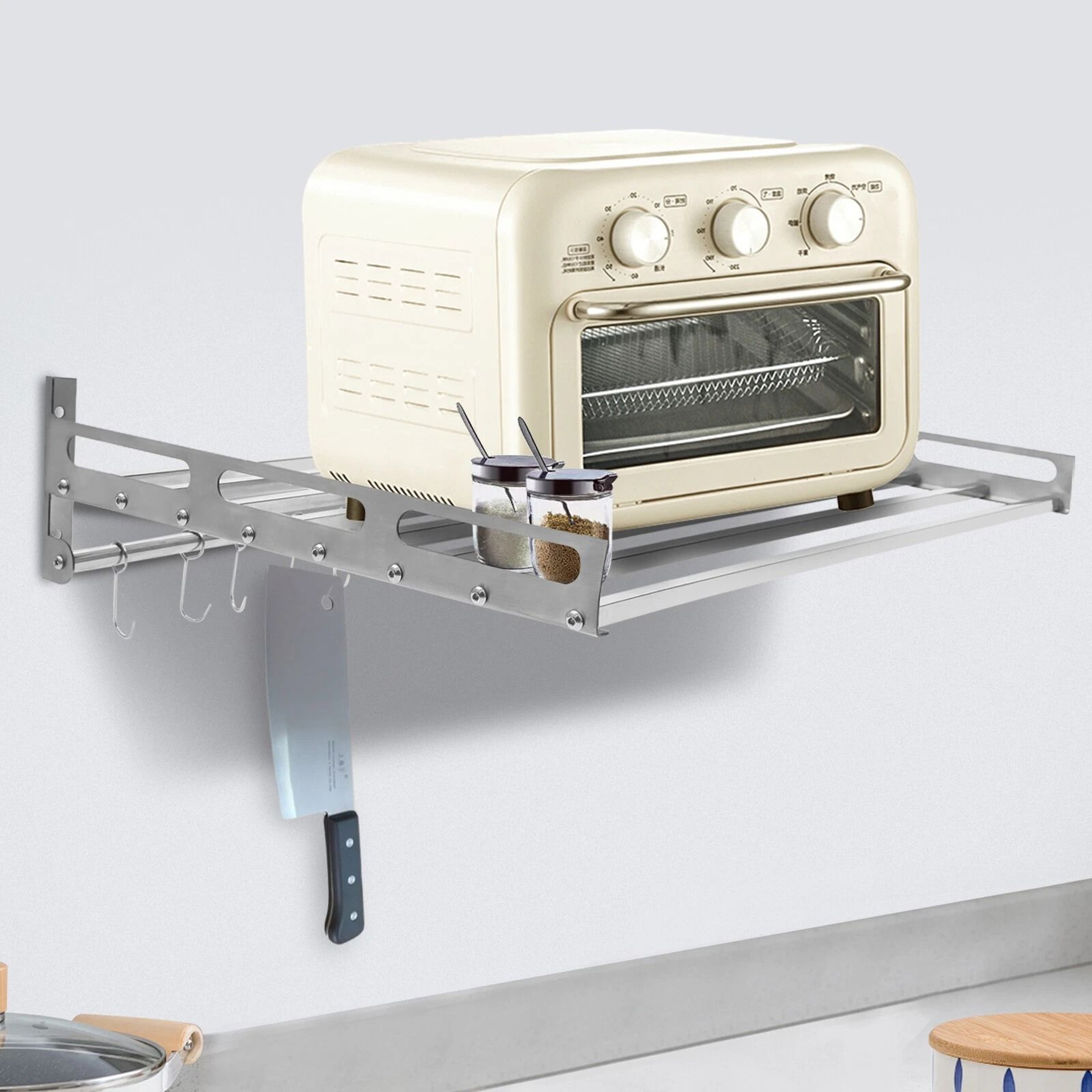 Stainless Steel Wall Mounted Microwave Rack Shelf 14