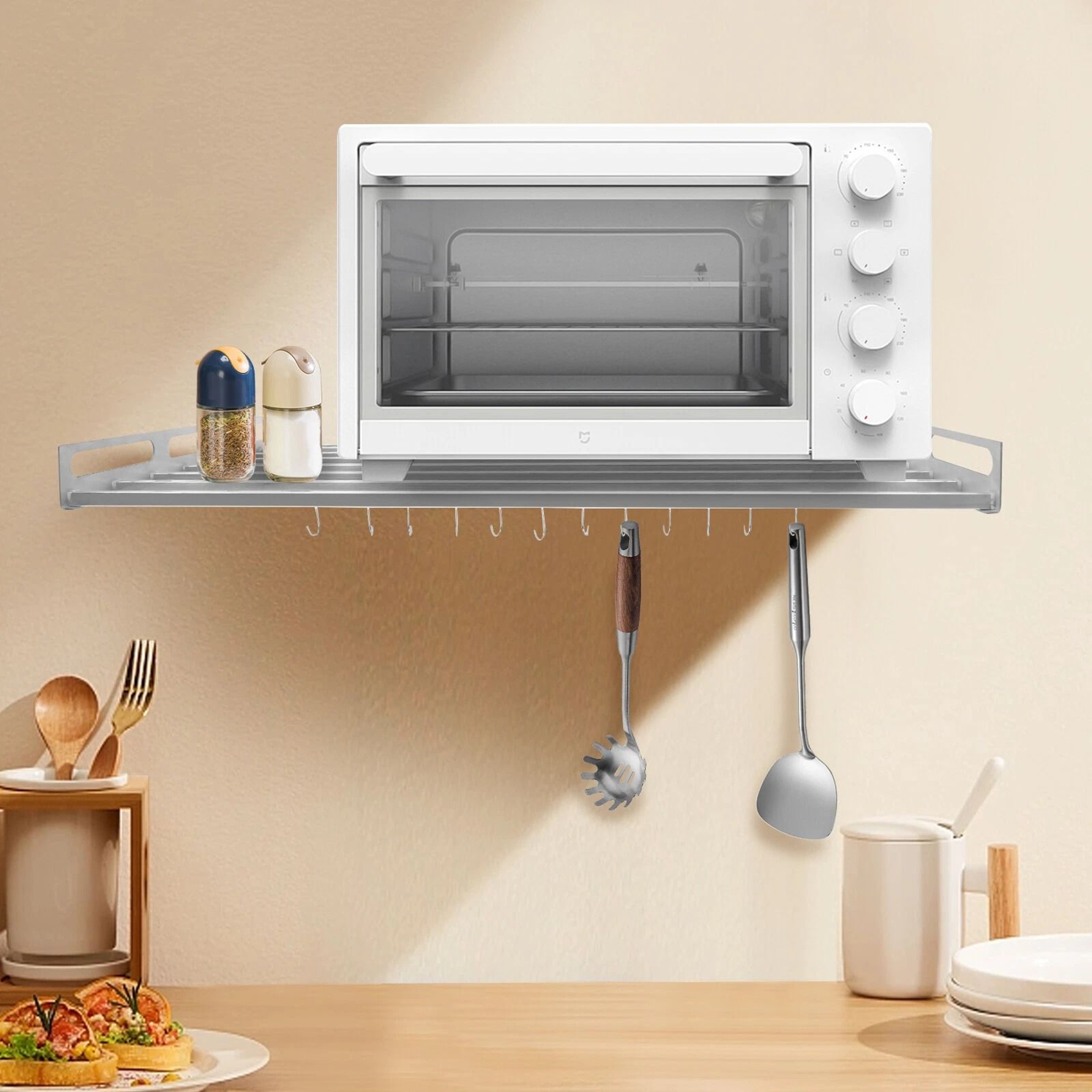 Stainless Steel Wall Mounted Microwave Rack Shelf 15