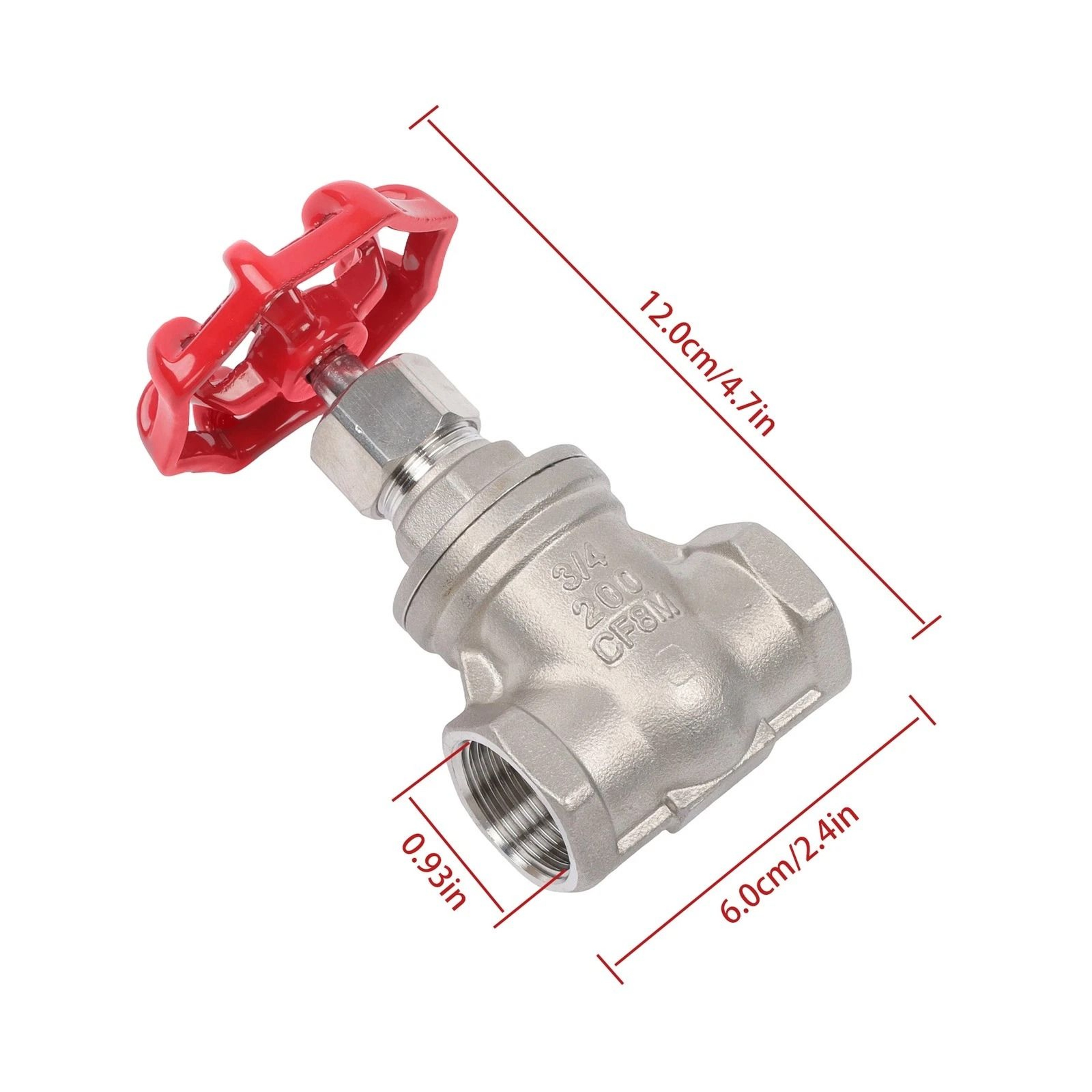 Stainless Steel Gate Valve FNPT WOG With Wheel Handle Durable Industrial Shut Off 14