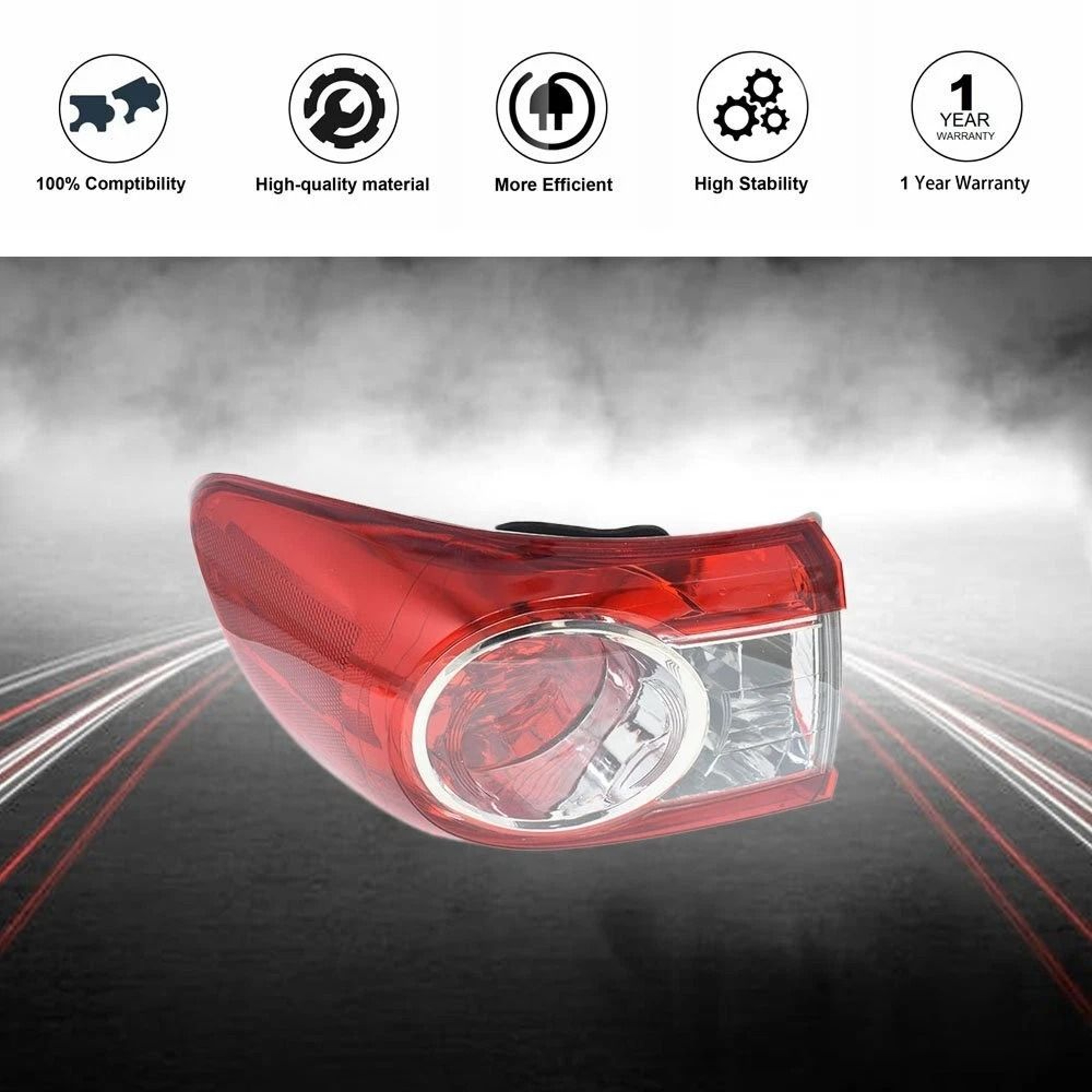 Premium Replacement Toyota Corolla Tail Light Left Driver Side Auto Lamp Assembly 4
