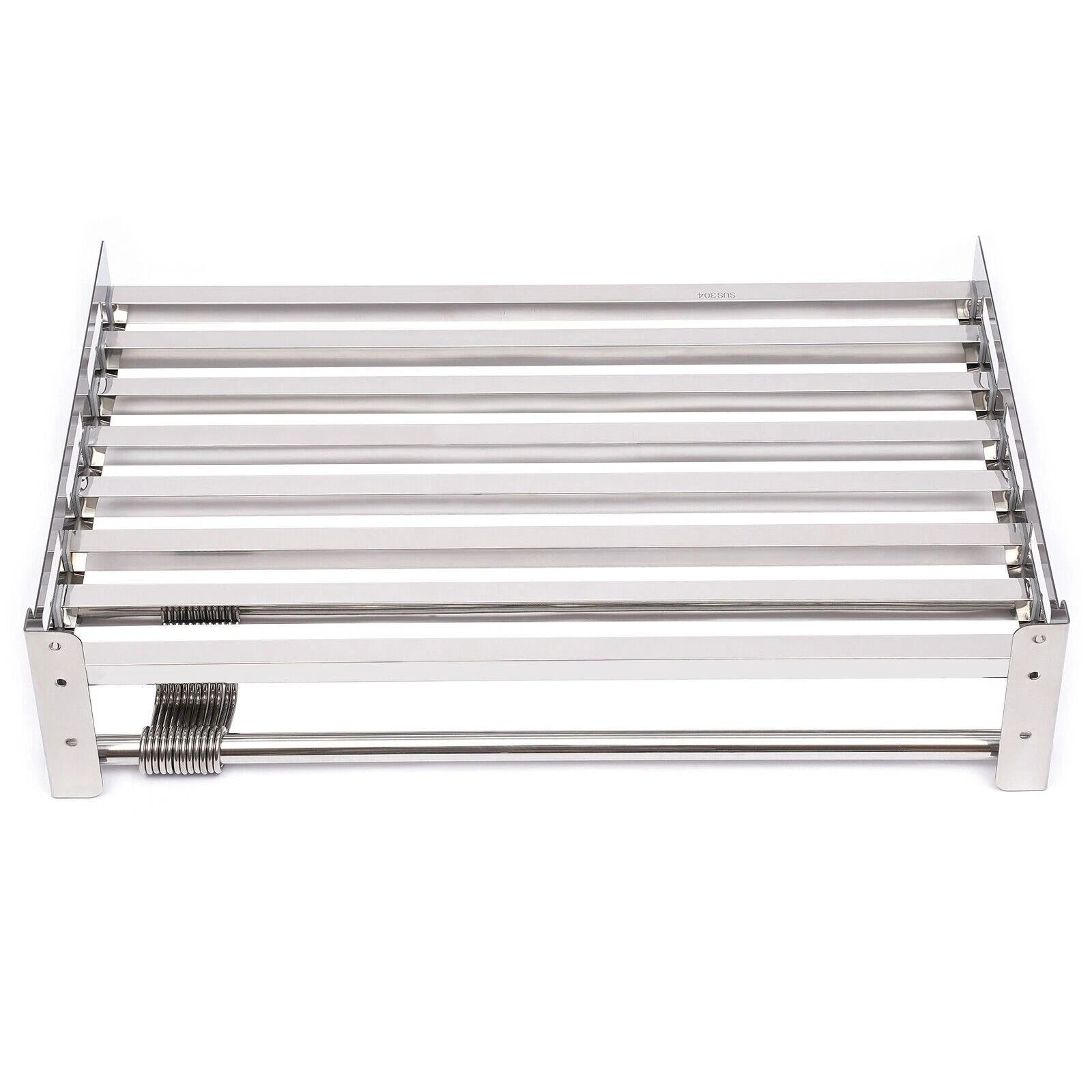 Wall Mount Microwave Shelf Stainless Steel Kitchen Storage Rack With 12 Hooks 9