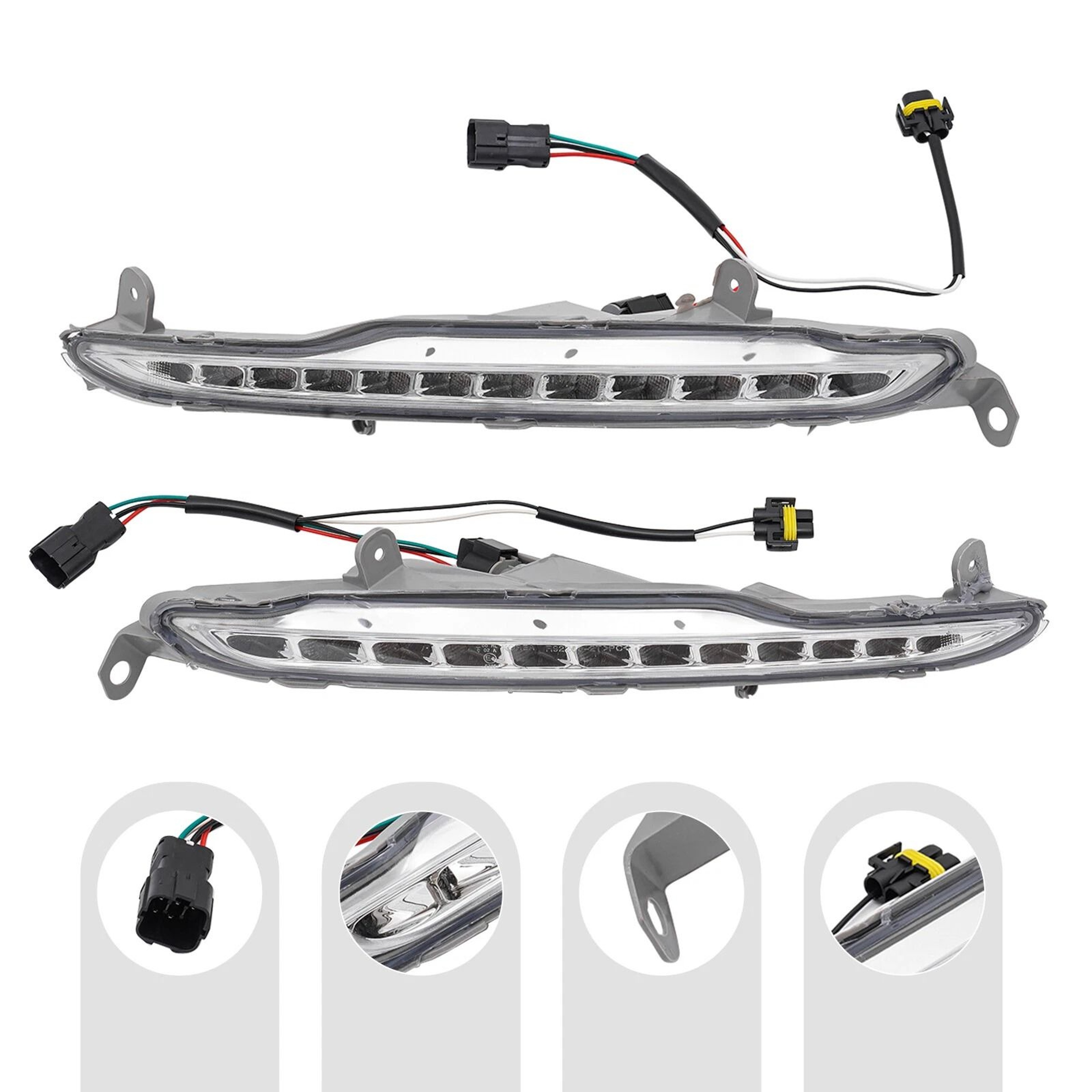Premium Front Bumper Lamps With Kia Optima DRL Lights  LED Daytime Running Light Fit 16