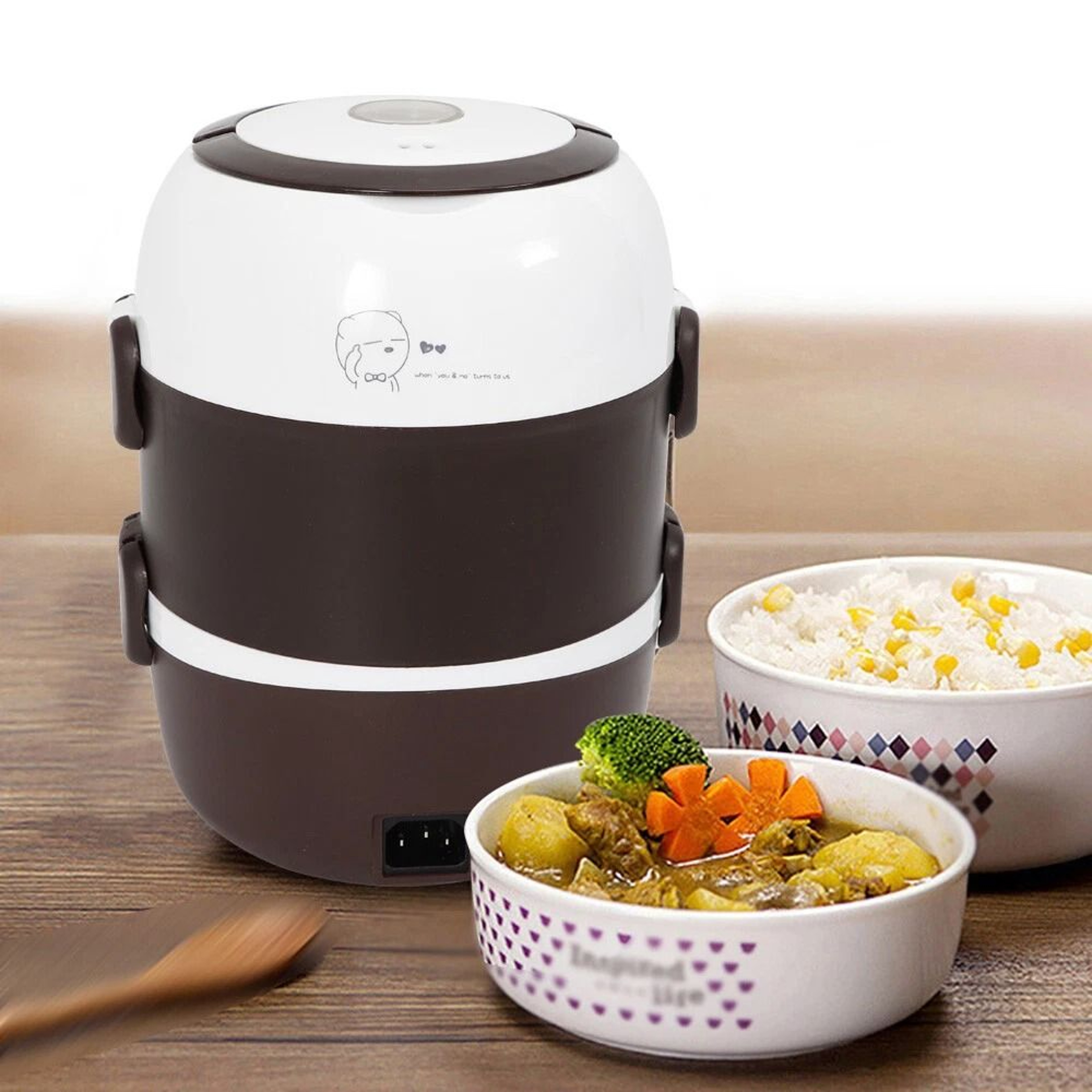 Premium Portable 3 Layer Electric Lunch Box  Stainless Steel Rice Cooker Multifunctional Steamer 0
