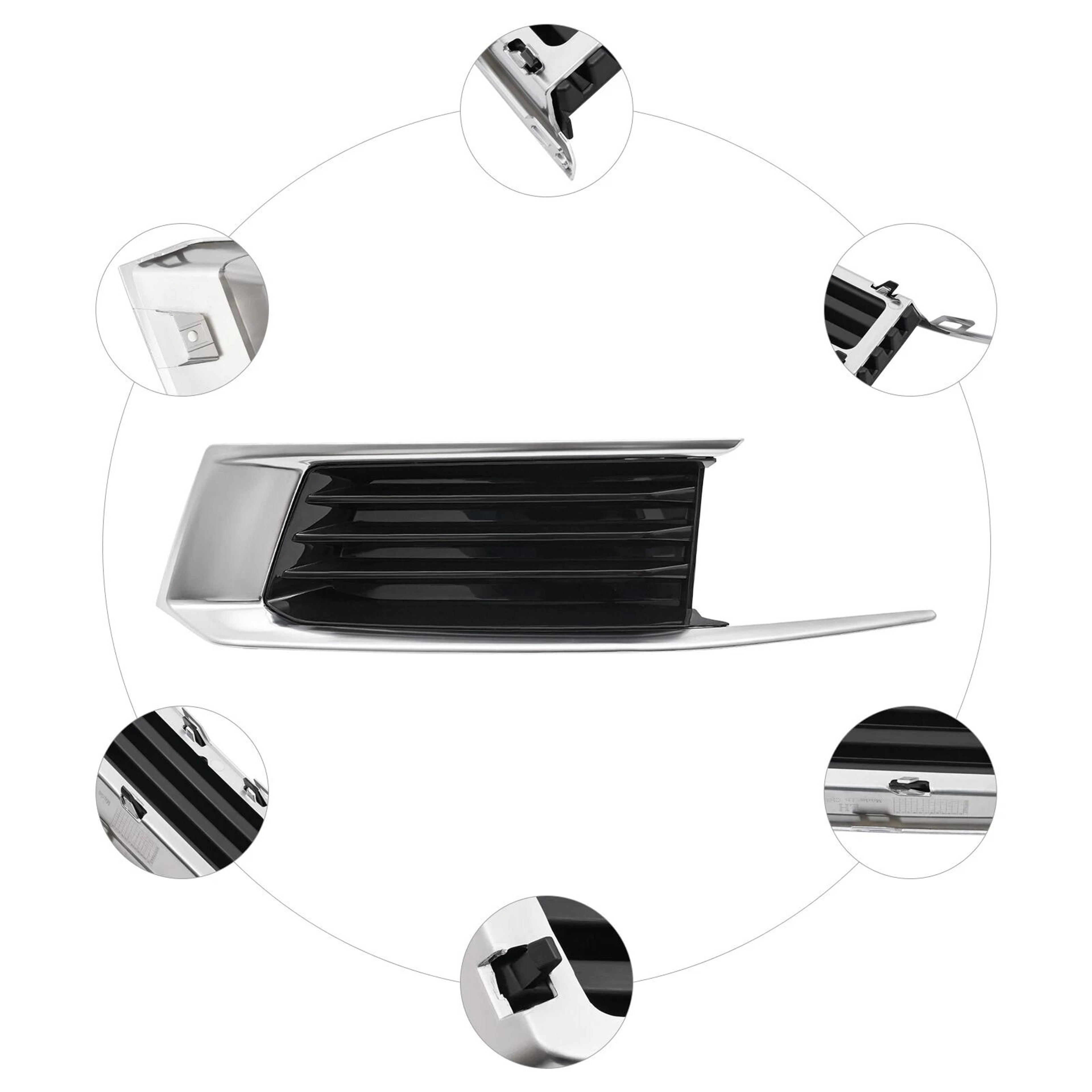 Premium Front Bumper Grille Cover Left Cadillac XTS Fog Light Cover Chrome Replacement 10