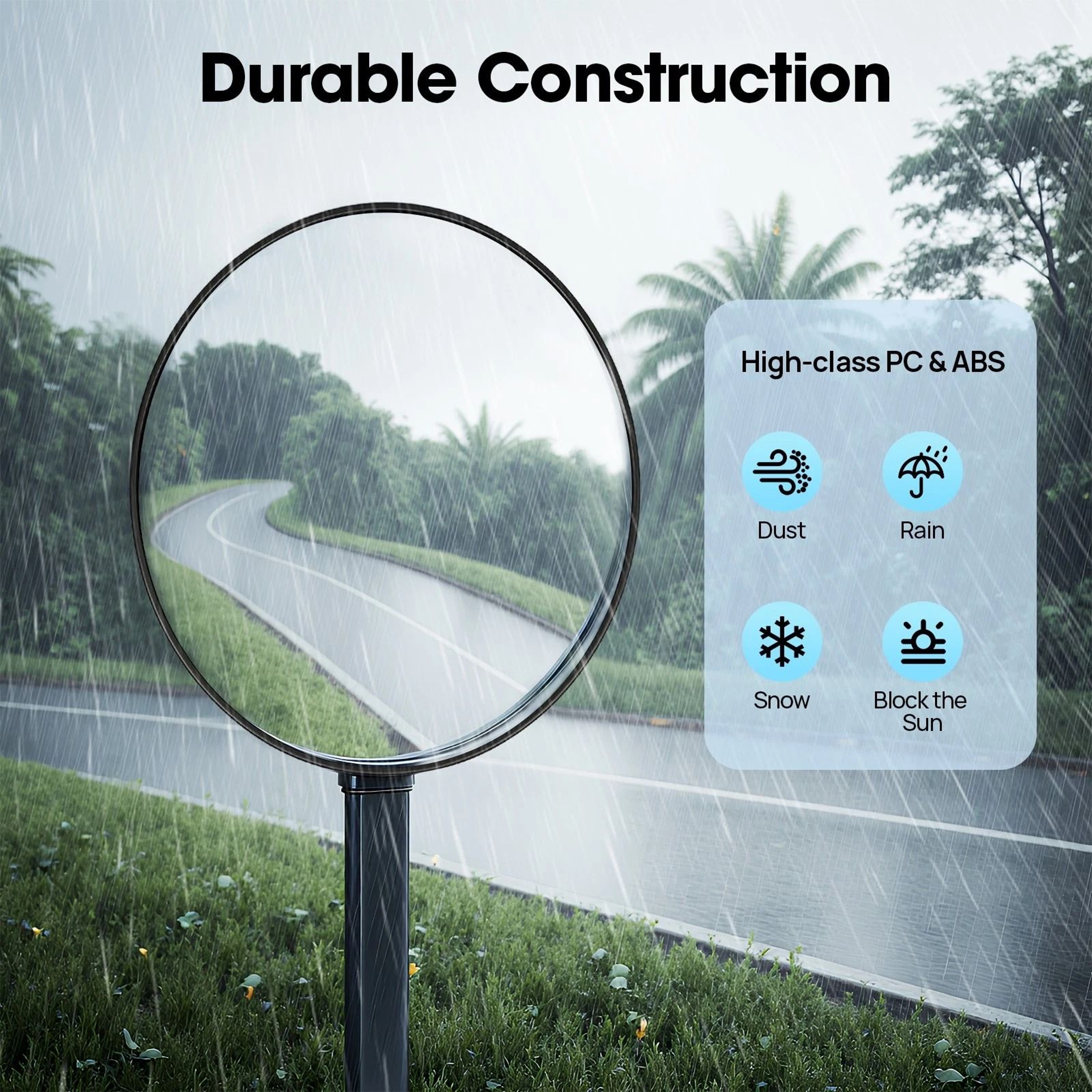 Premium Wide Angle Driveway Convex Security Mirror Blind Spot Safety Vision 8