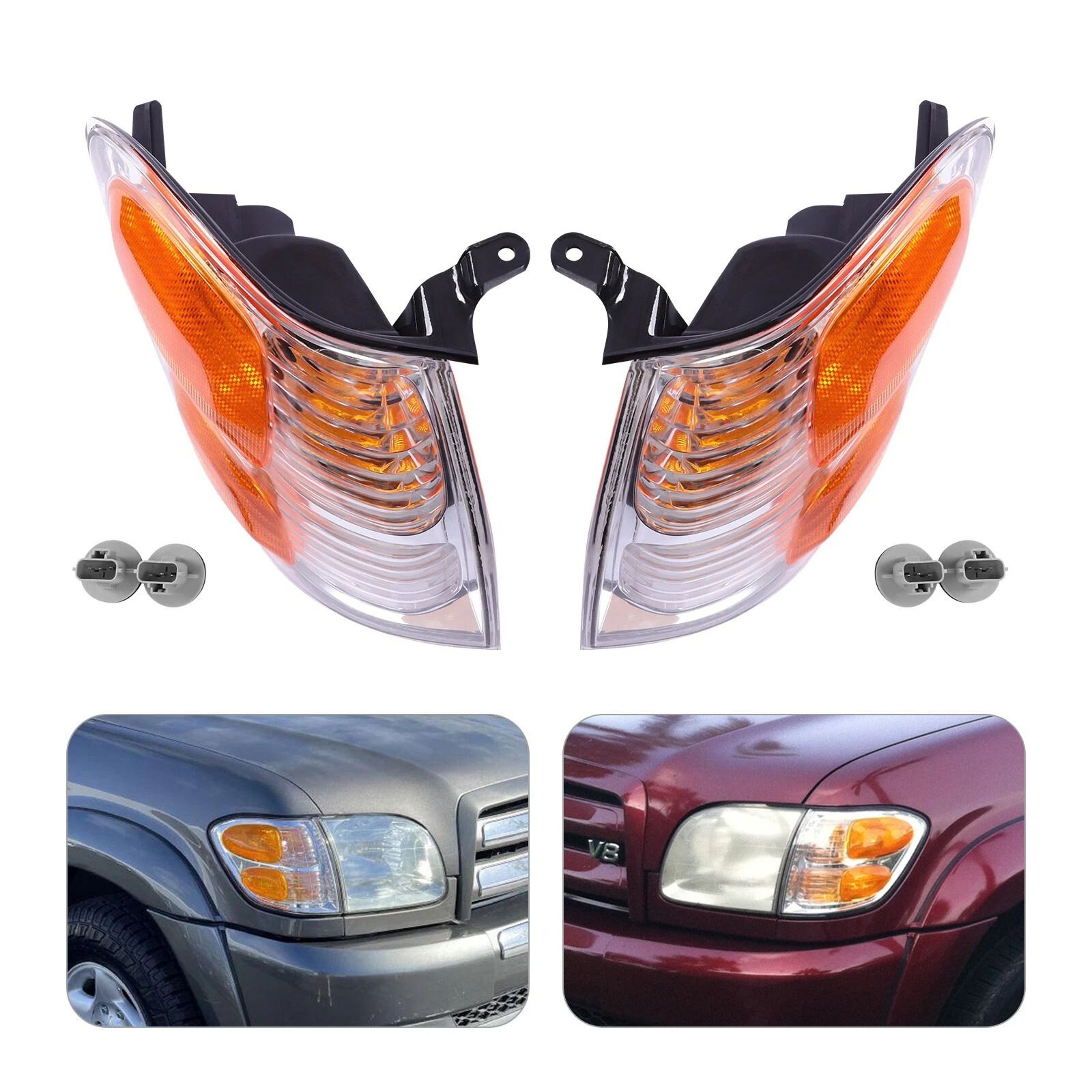 Premium Headlight Assembly For Toyota Sequoia Left  Right Halogen Lamps 0