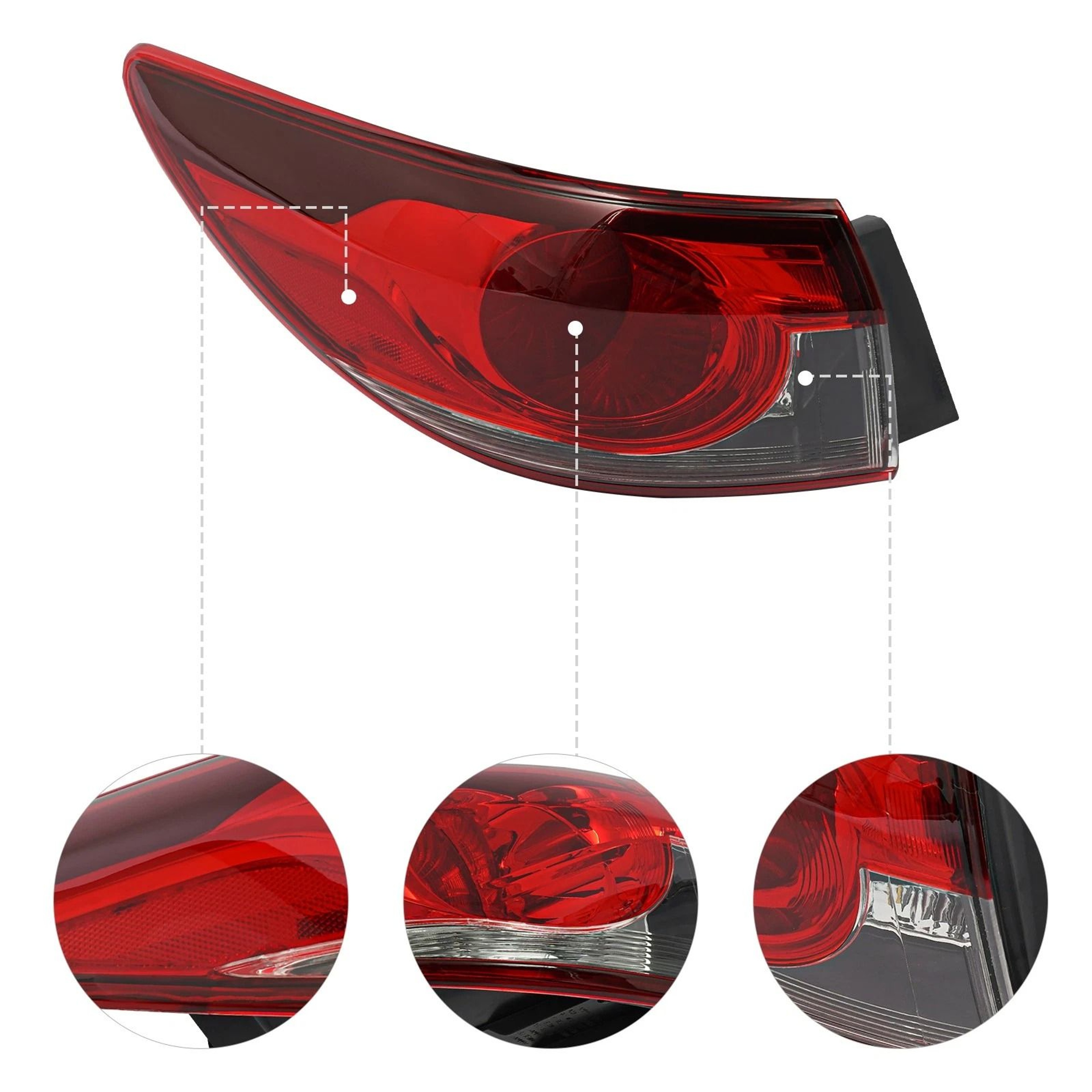 Mazda 6 Rear Halogen Tail Light Left Driver Side Direct Fit Replacement 13