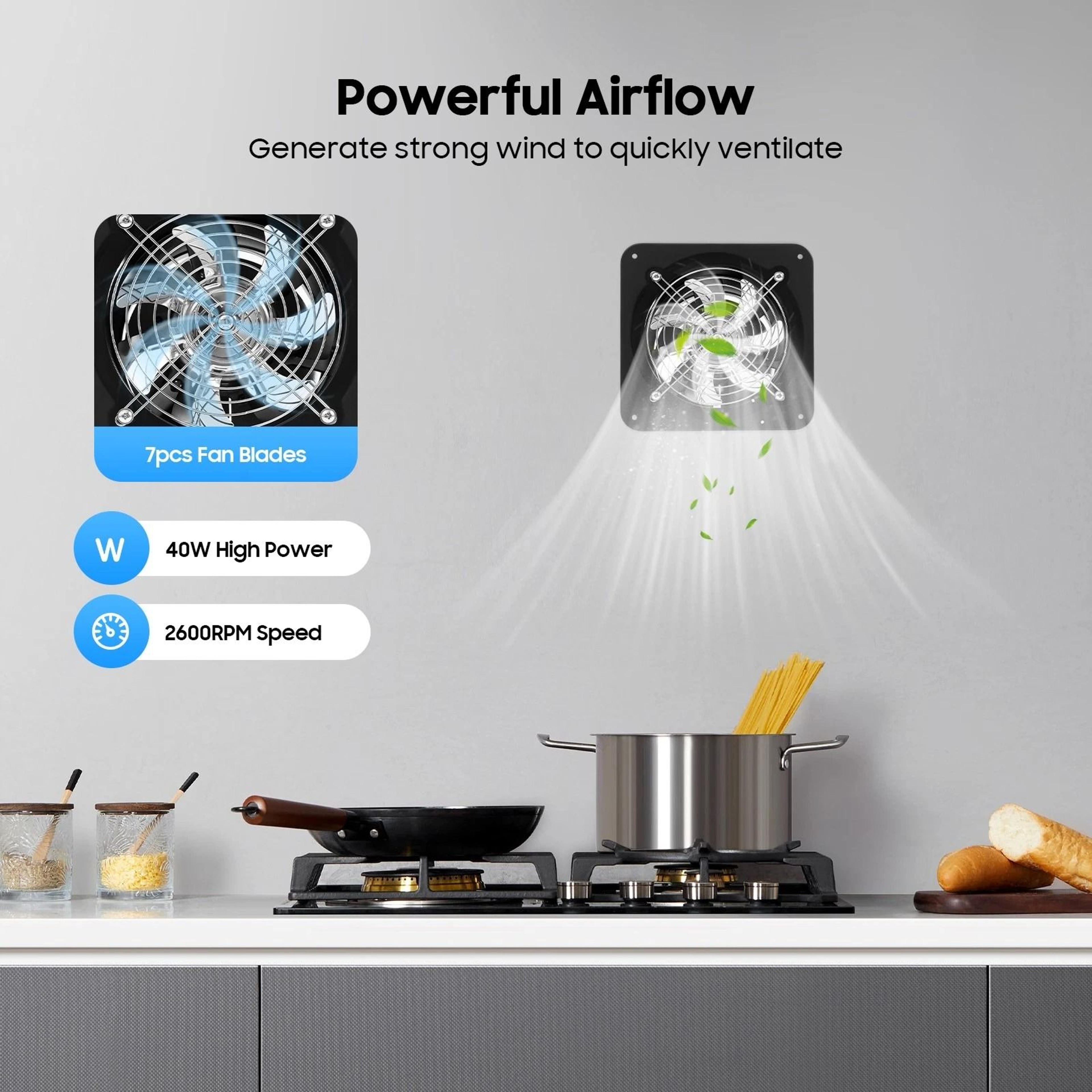 Premium Exhaust Fan Wall Mounted Ventilation Fan Powerful Duct Fan For Home Airflow Control 14
