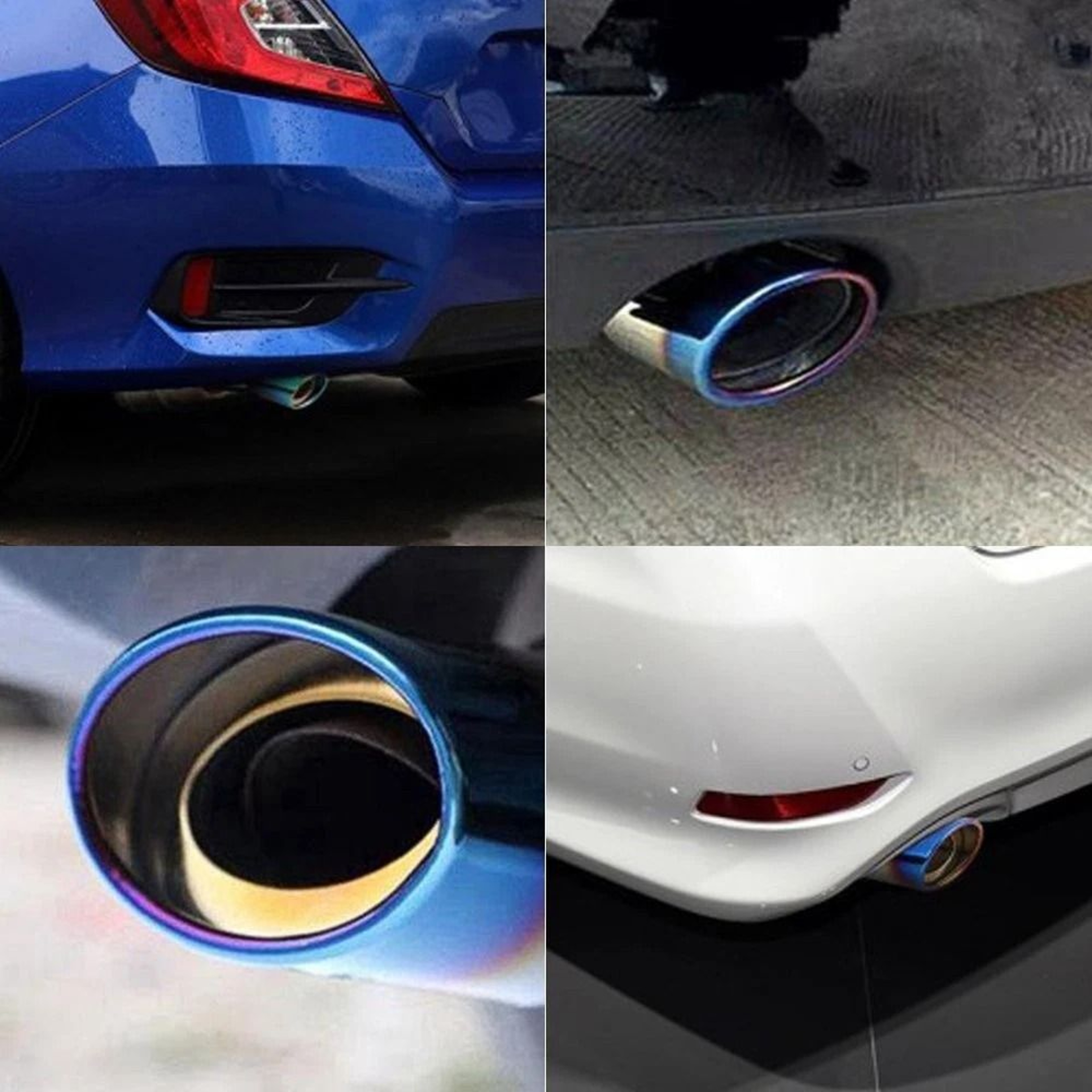 Premium Stainless Steel Universal Exhaust Tip Rear Muffler Tail Pipe Upgrade 2