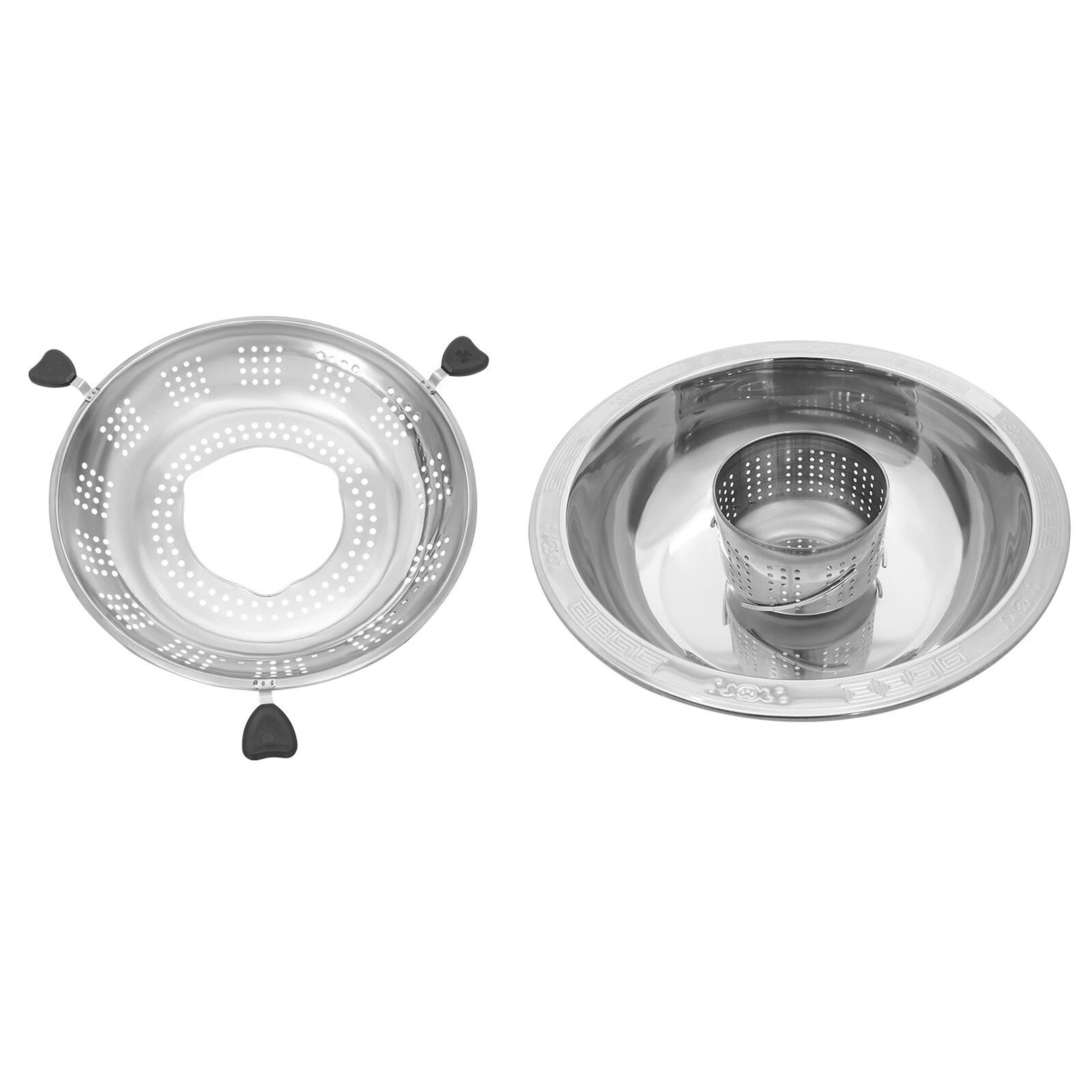 Hot Pot Lifting Two Grid Chinesestyle Lifting Hot Pot Steel Fondue Chafing Dish 7