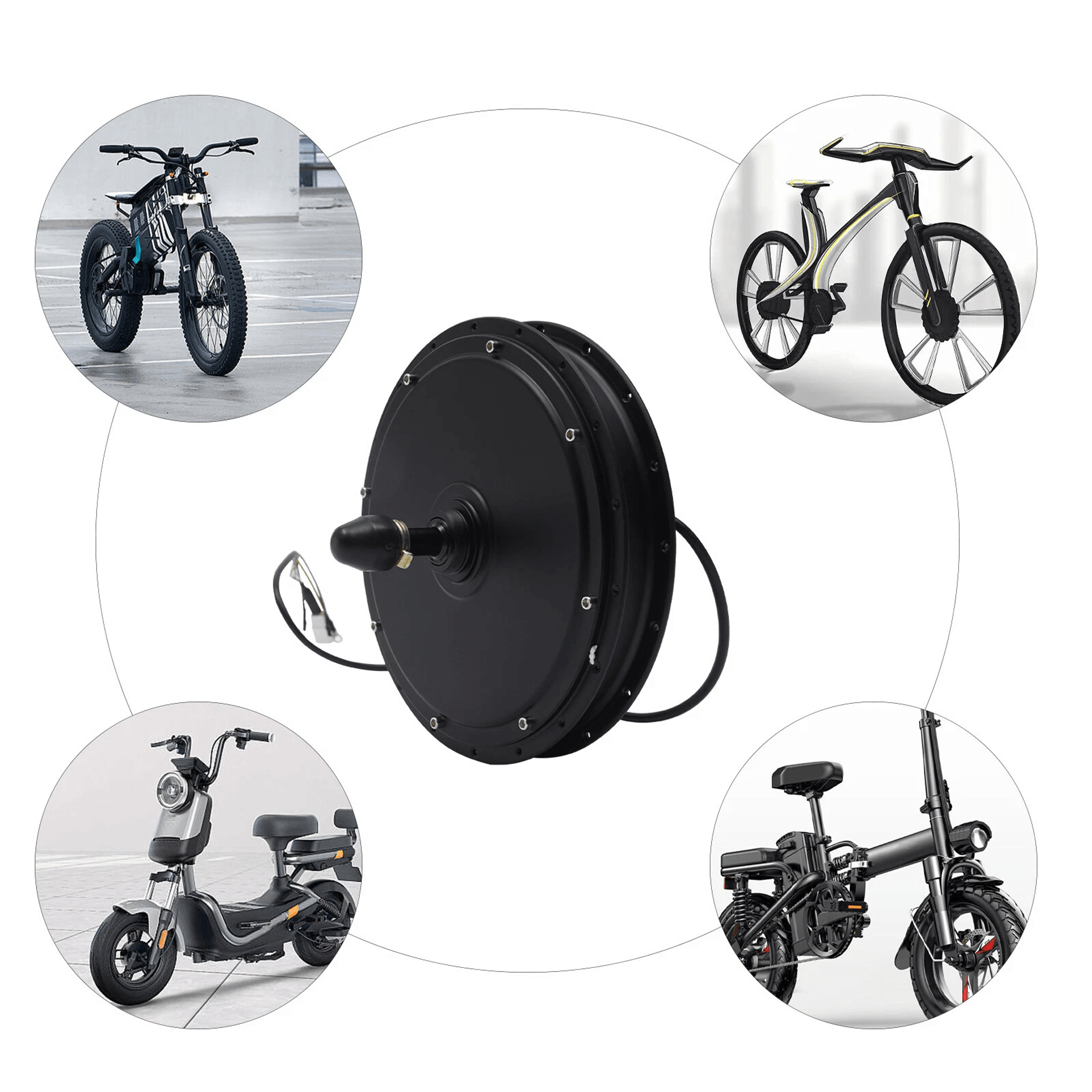 High Torque Electric Bike Rear Hub Motor Brushless Gearless E Bike Drive 15