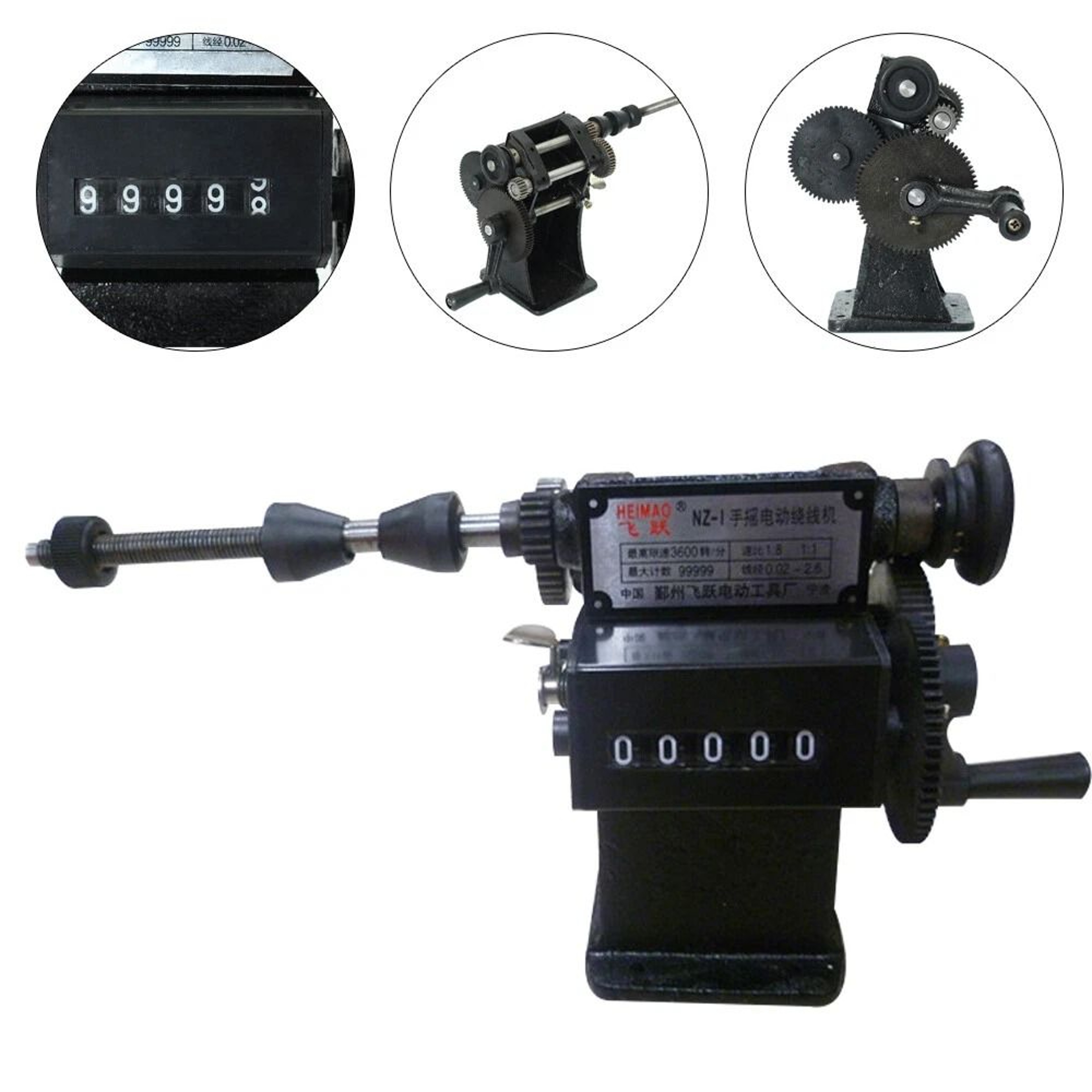 Professional Manual Coil Winding Machine With Counter Precision Wire Coil Winder Tool 2