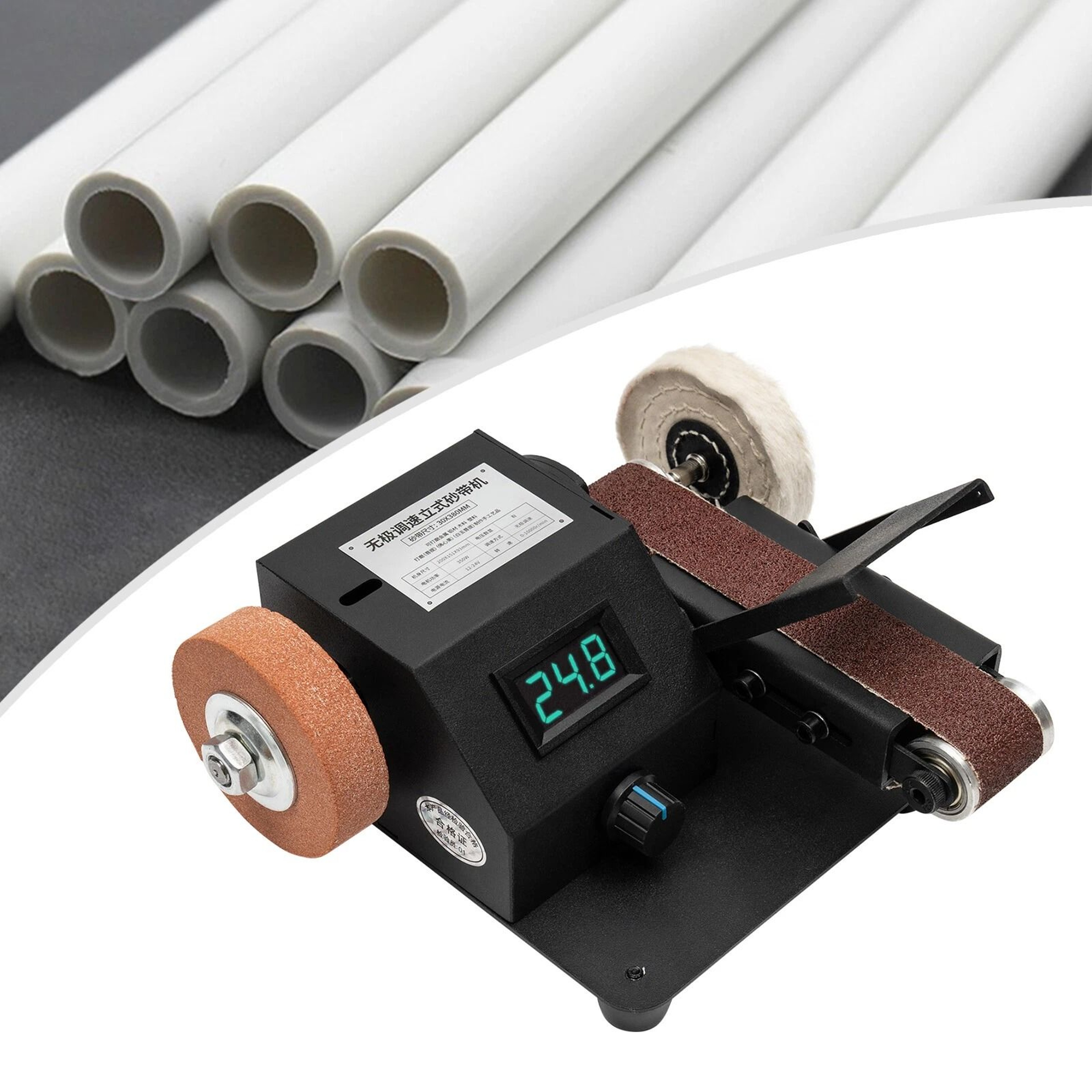 Premium Mini Belt Sander  Knife Sharpener Machine Electric Polishing Grinding Tool 0