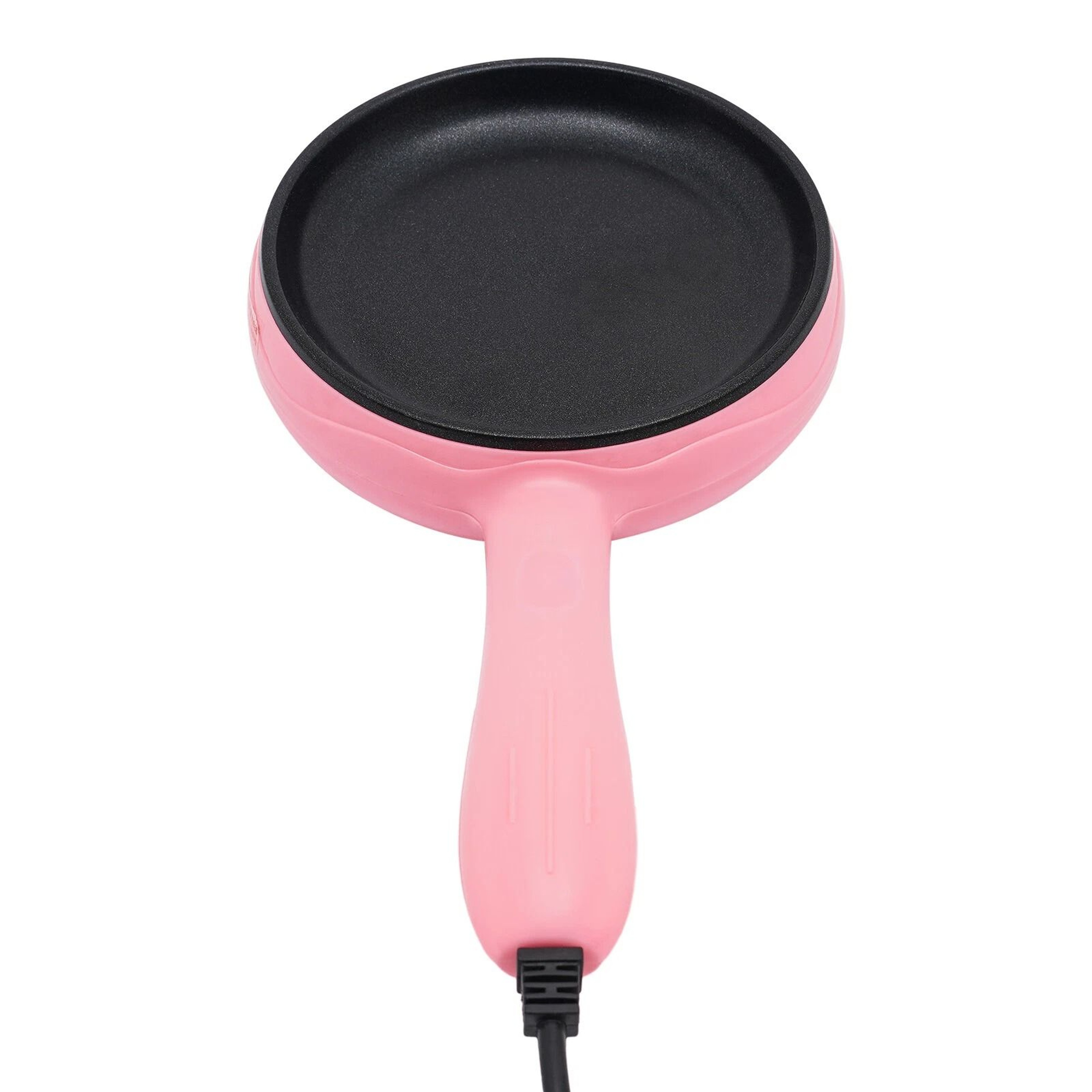 Premium Pink Compact Electric Skillet Non Stick Mini Frying Pan With Wooden Spatula 8