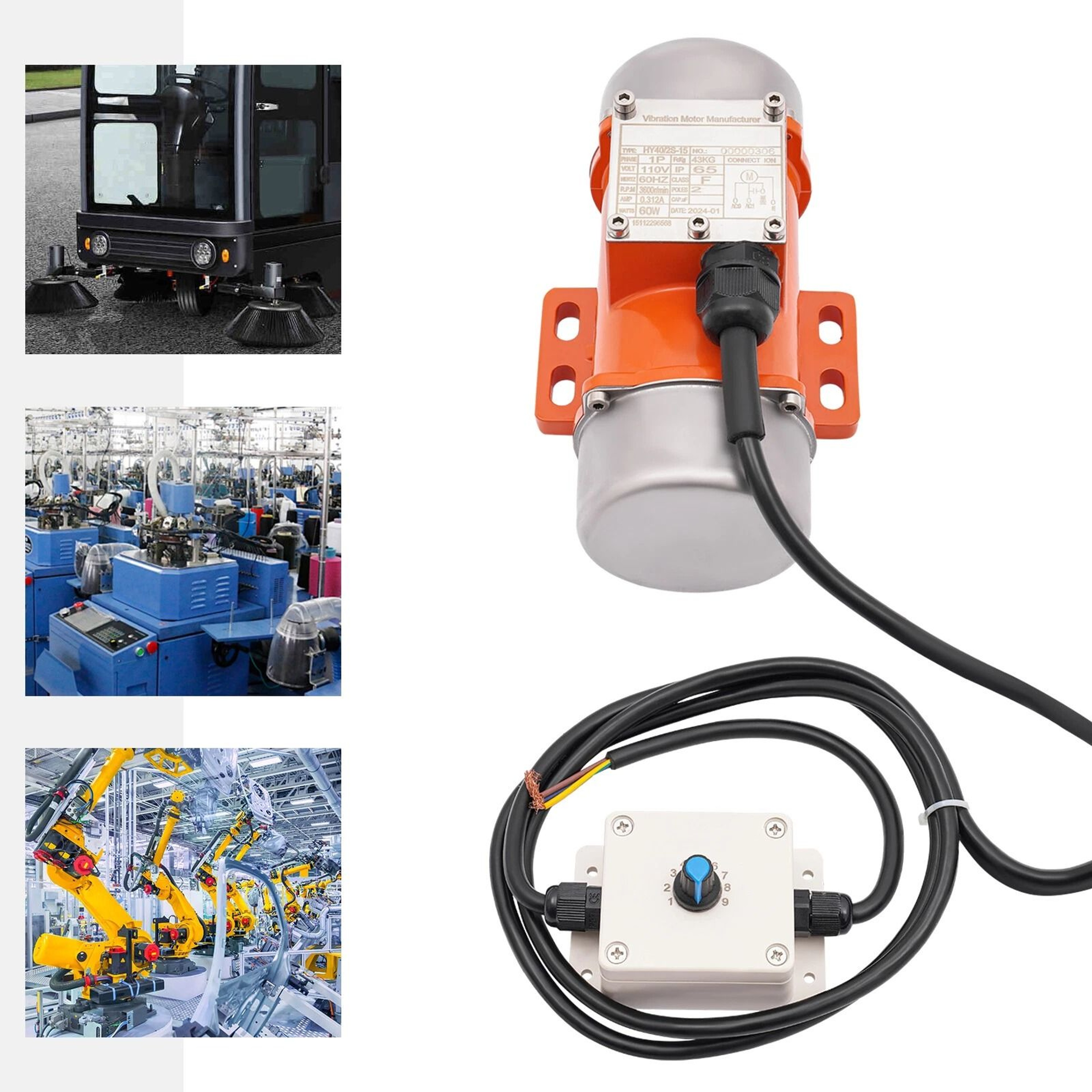 Premium Adjustable Vibration Motor With Speed Controller Industrial Electric Vibration Motor 15