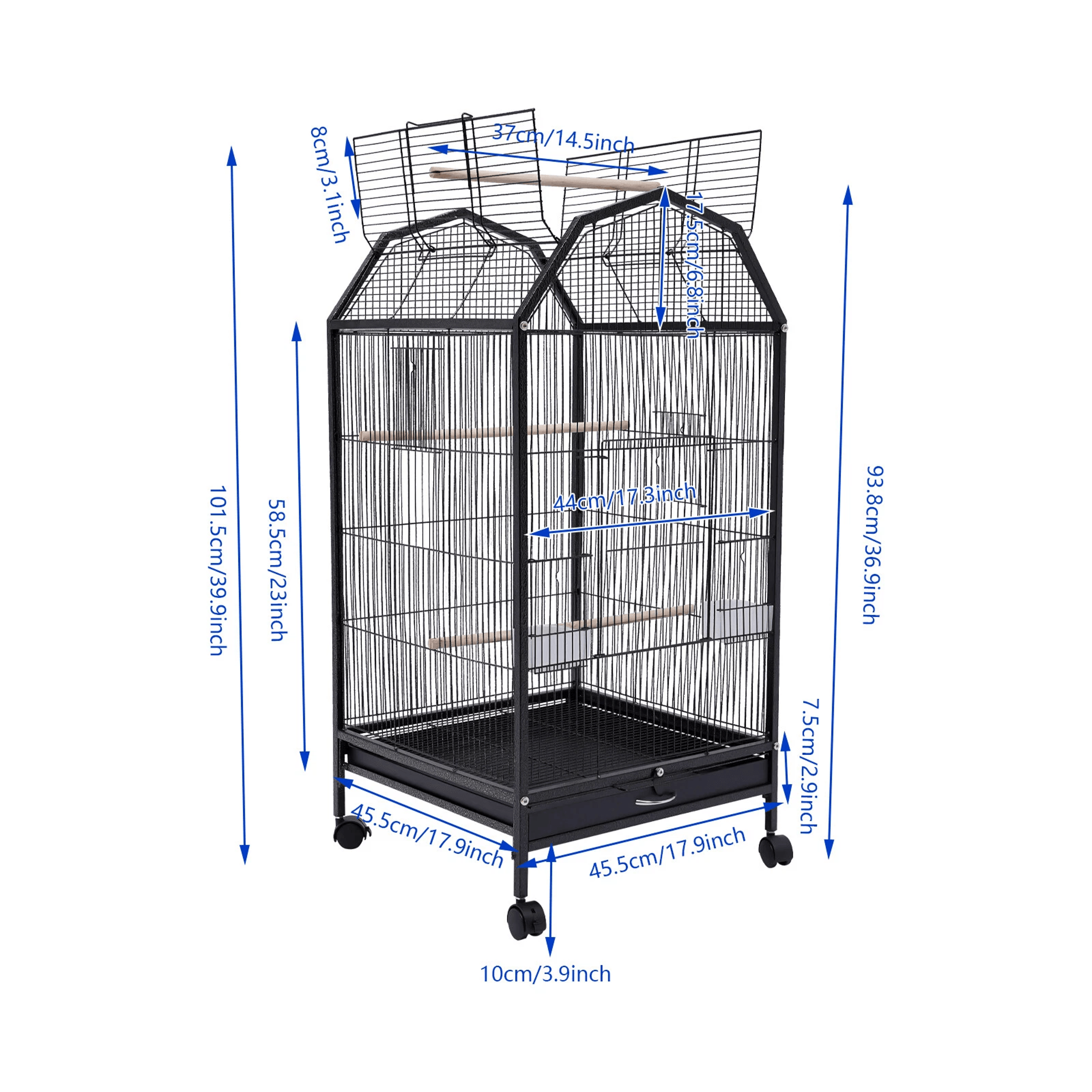 Large Bird Cage With Stand For Cockatiels Parakeets Finches 1