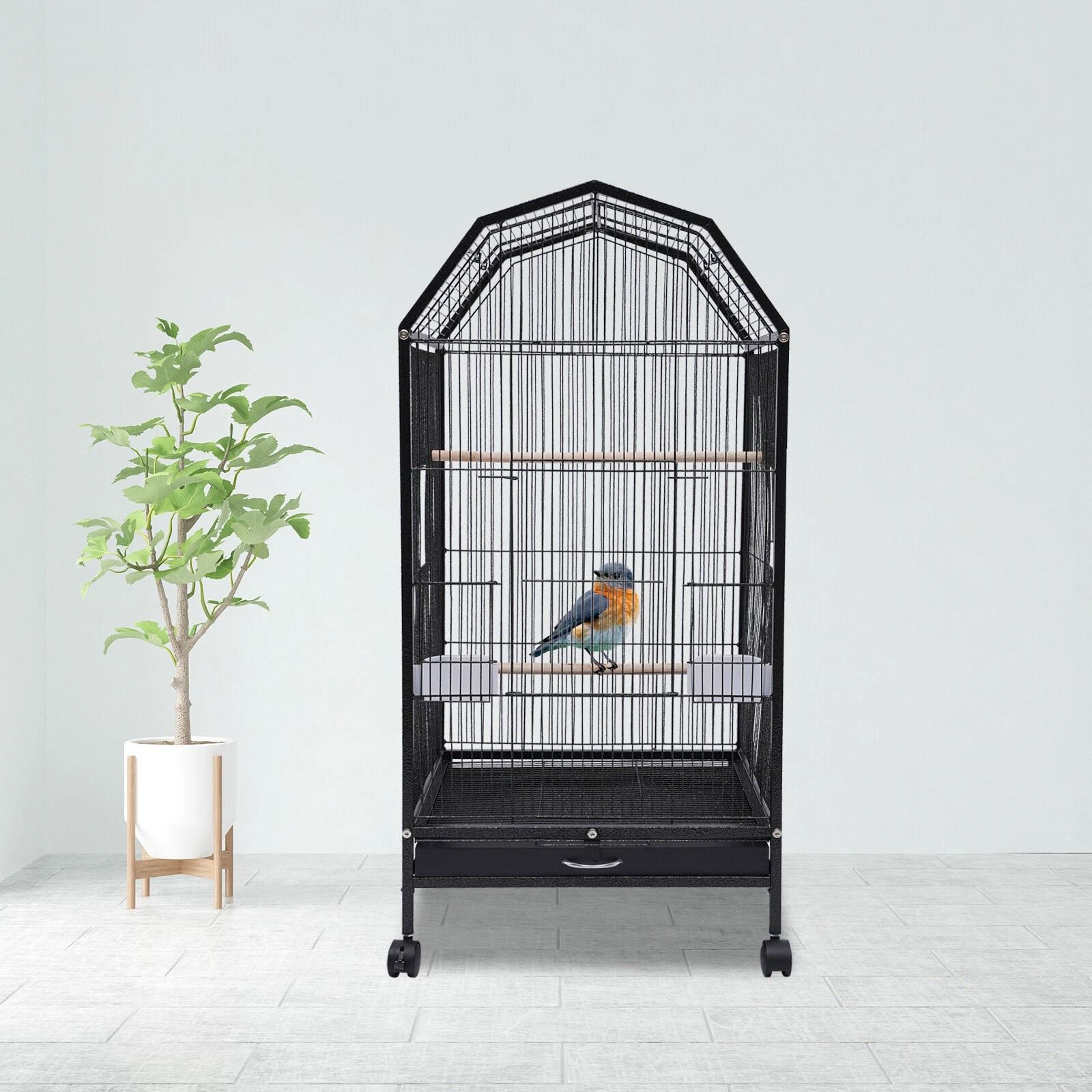 Large Bird Cage With Stand For Cockatiels Parakeets Finches 16