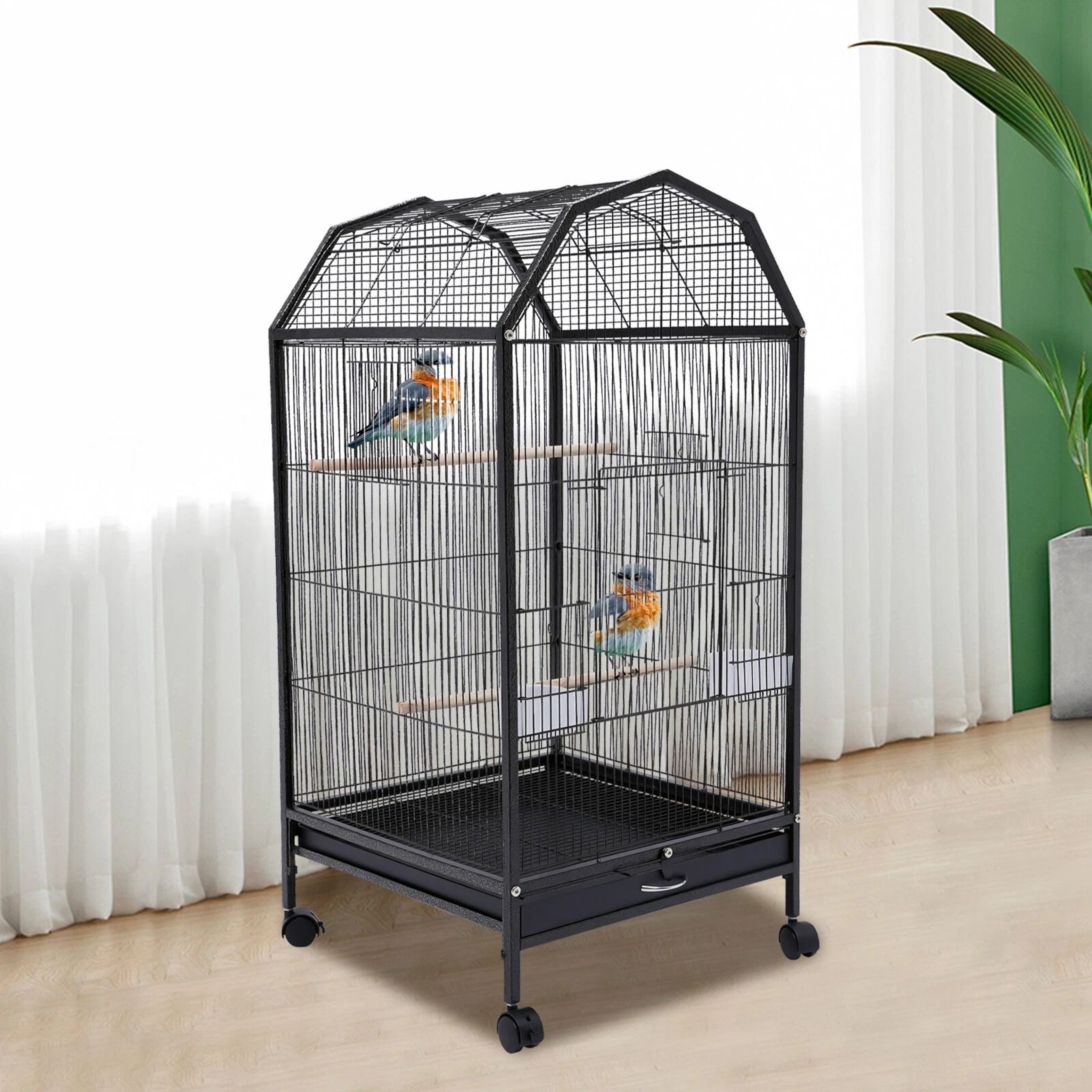 Large Bird Cage With Stand For Cockatiels Parakeets Finches 0