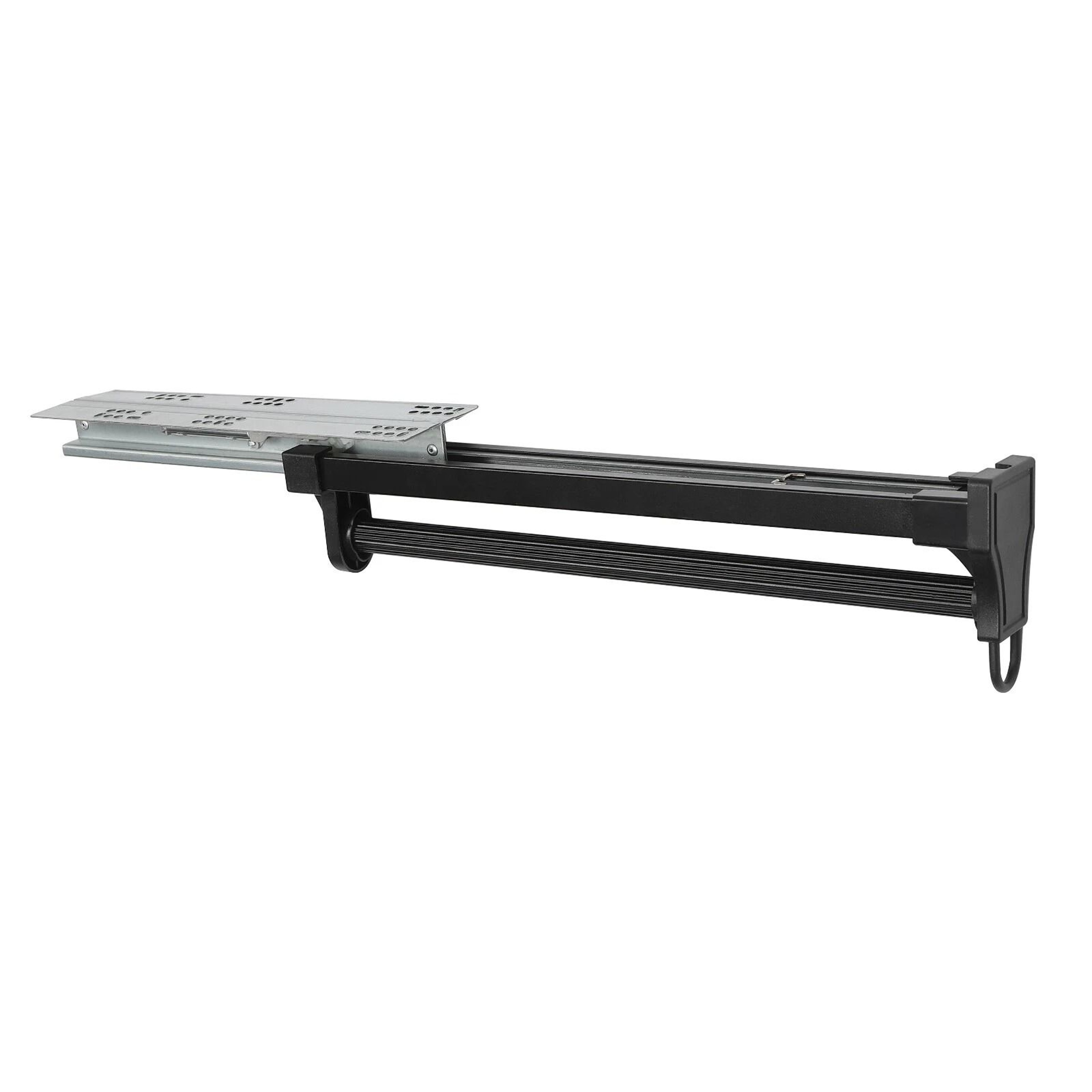 Adjustable Pull Out Closet Rod Black Wardrobe Clothes Hanger Rail 11