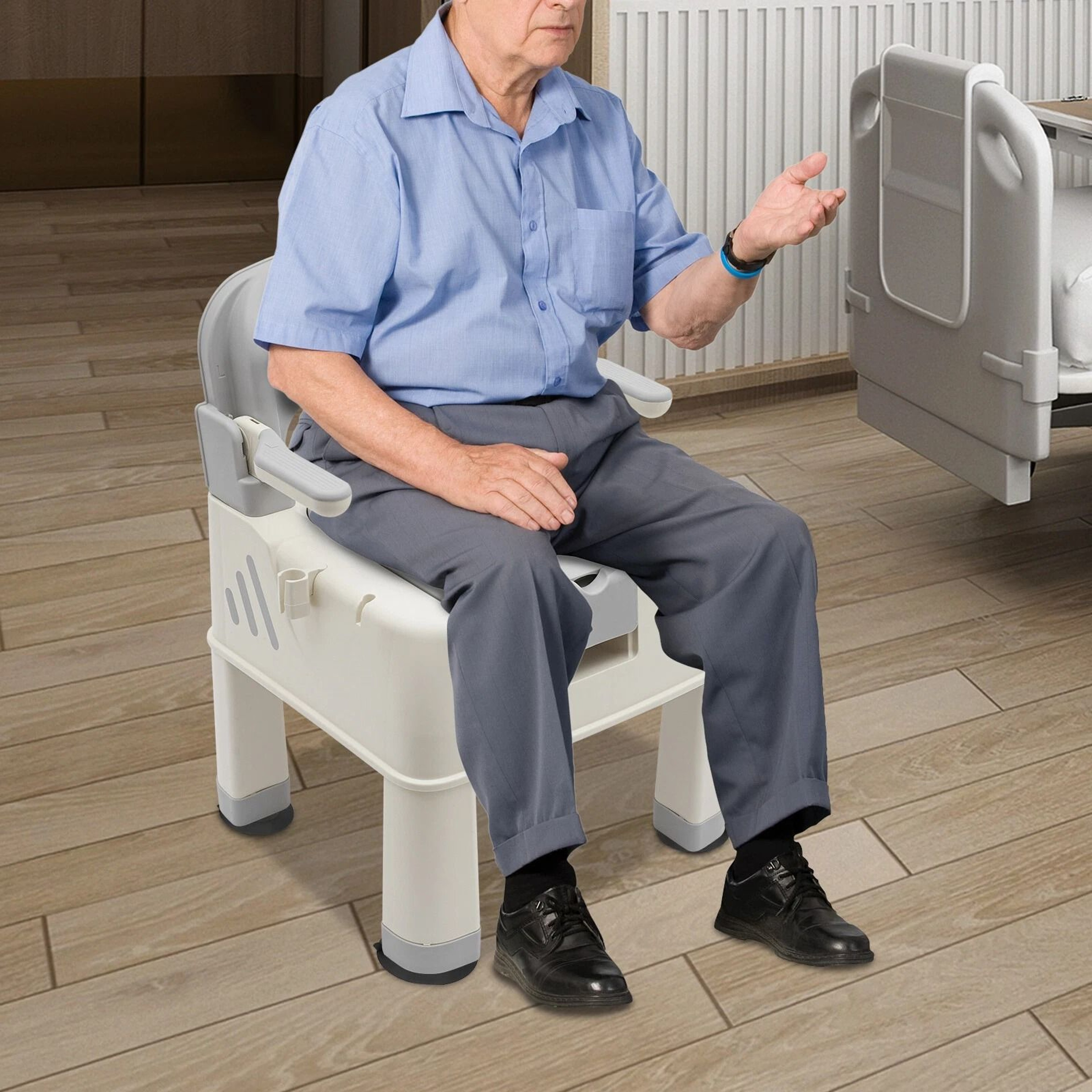 Modern Shower Chair Commode Bathroom Safety Seat 8