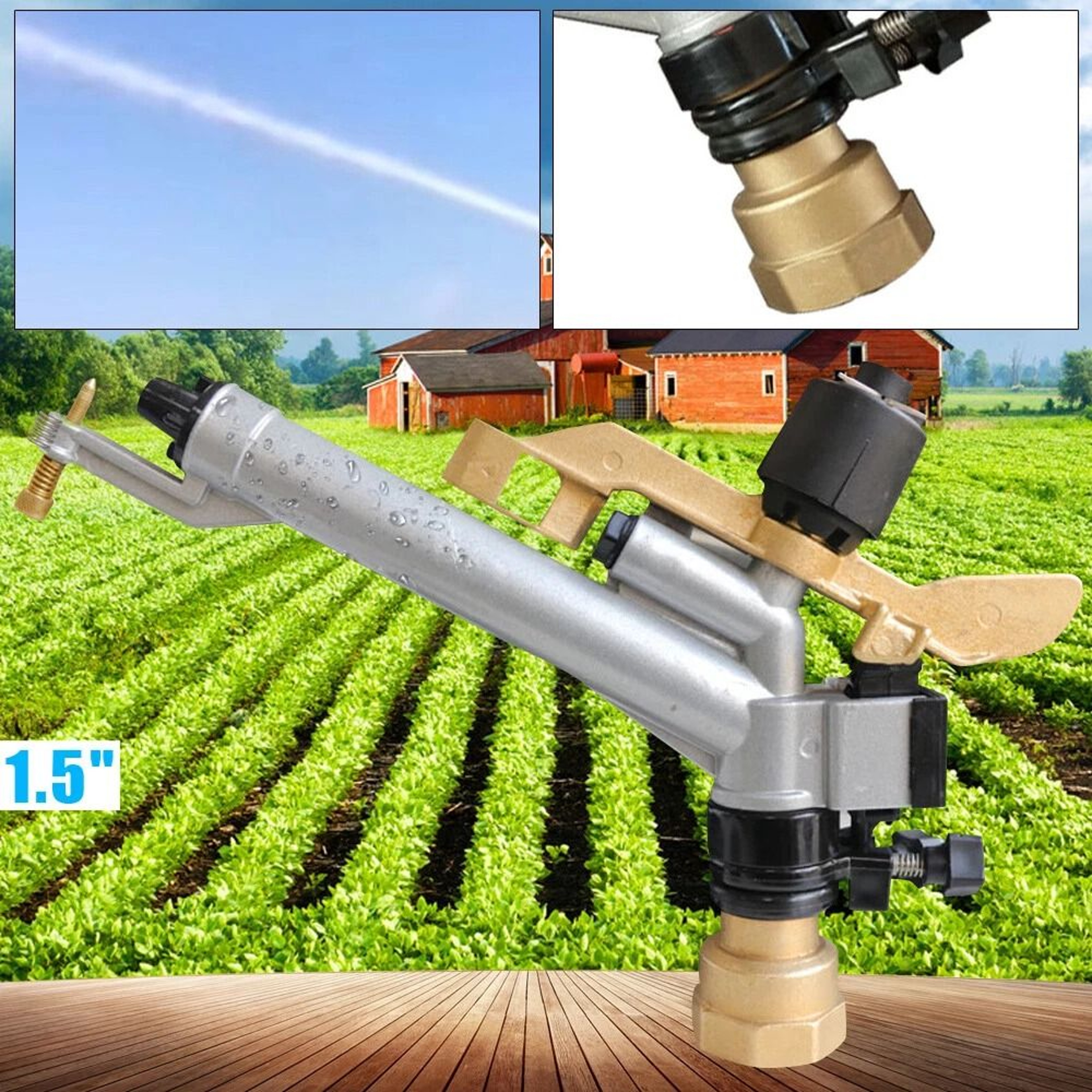 Rain Spray Gun Adjustable Impact Sprinkler For Large Area Irrigation 12