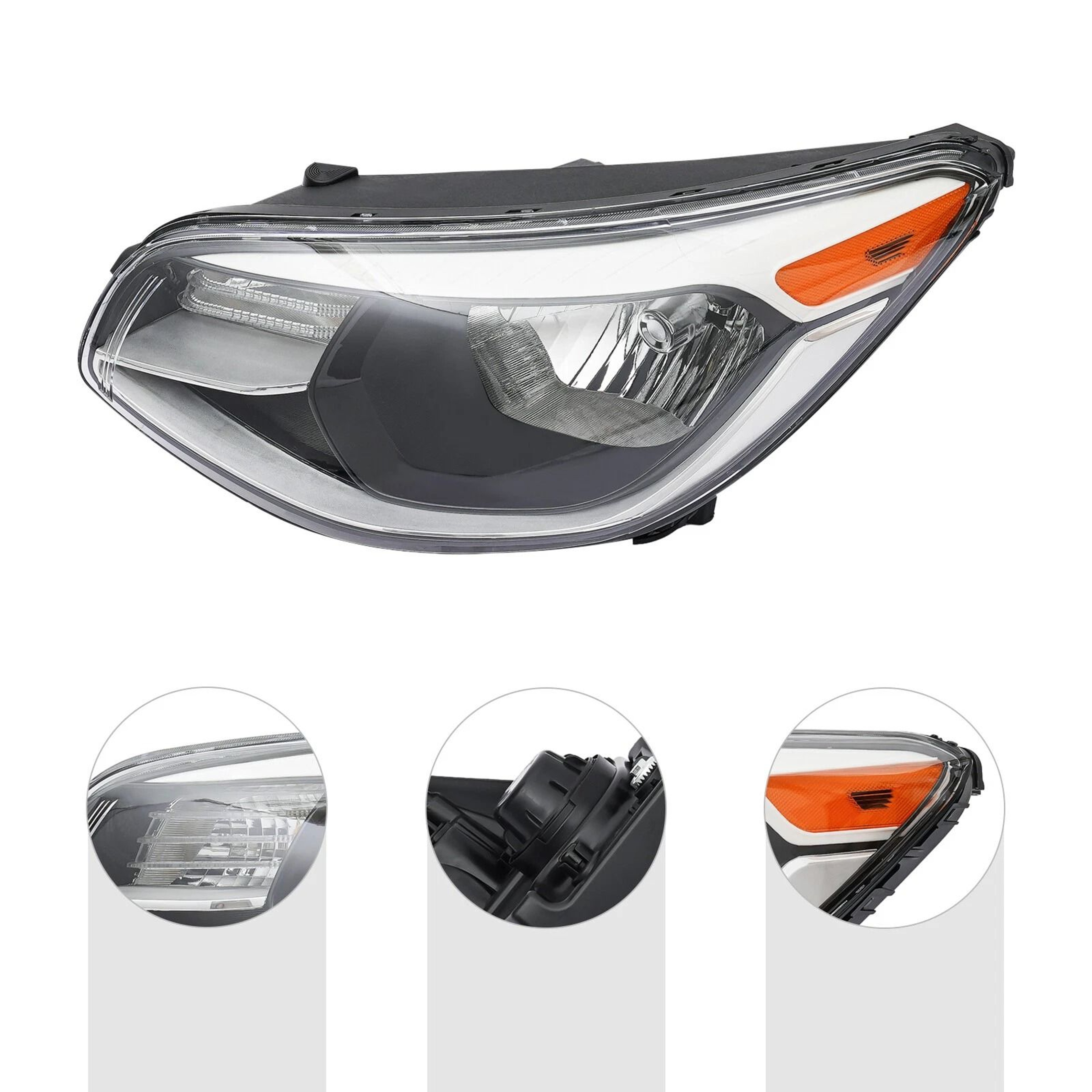Premium Kia Soul Headlight Assembly Left Driver Side Halogen Replacement Headlight 14