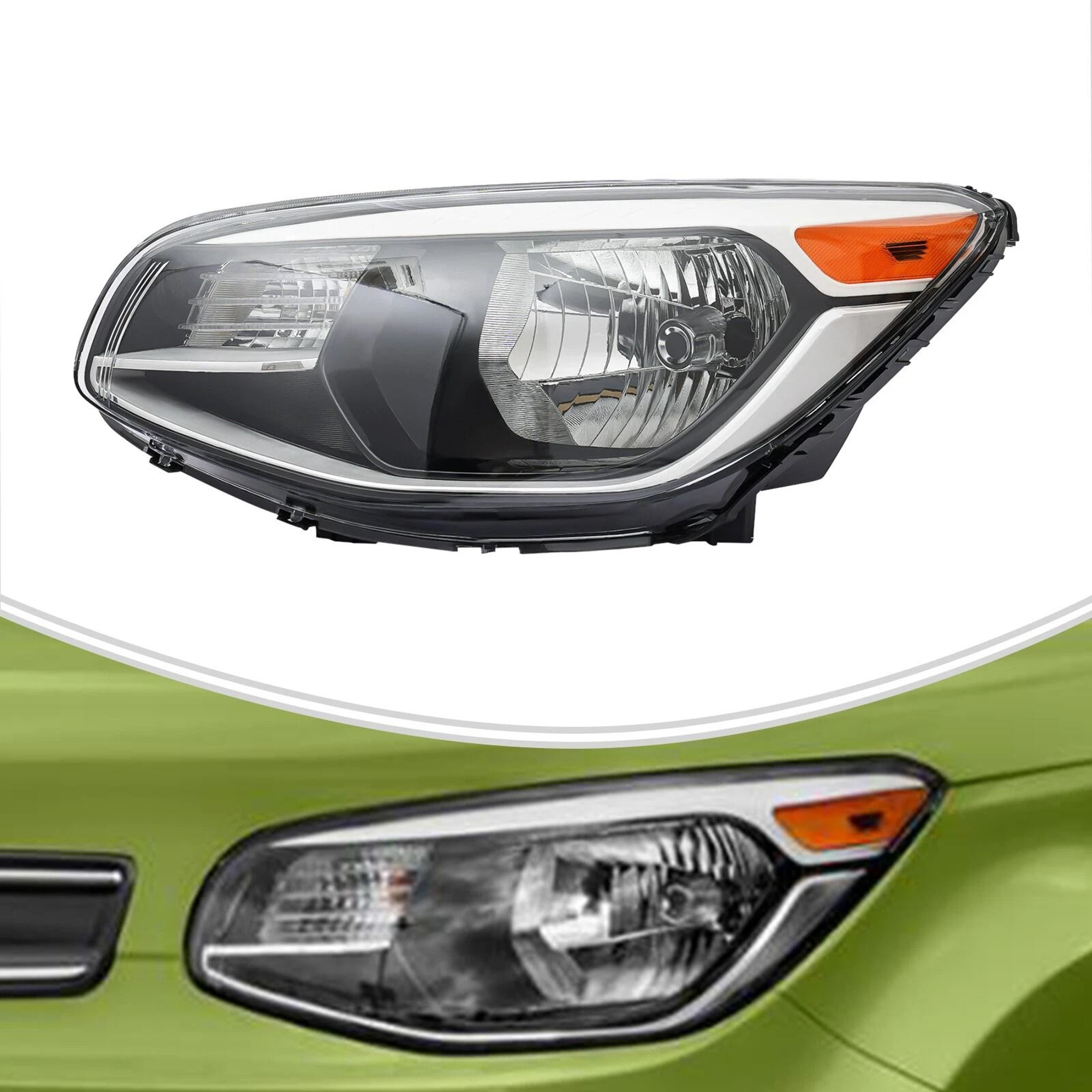Premium Kia Soul Headlight Assembly Left Driver Side Halogen Replacement Headlight 0