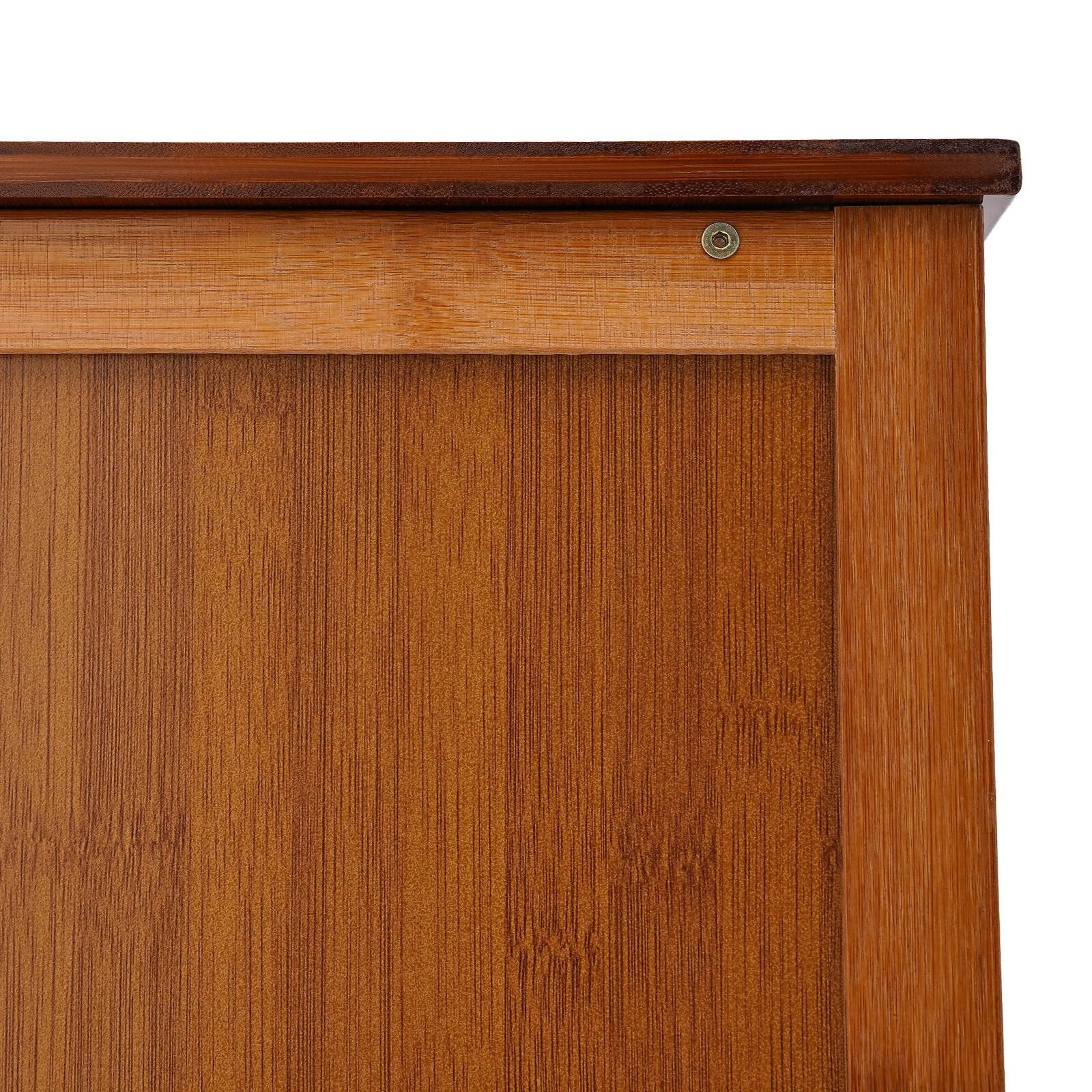 Bamboo Storage Cabinet With Drawers Freestanding Bathroom Organizer Cupboard 3