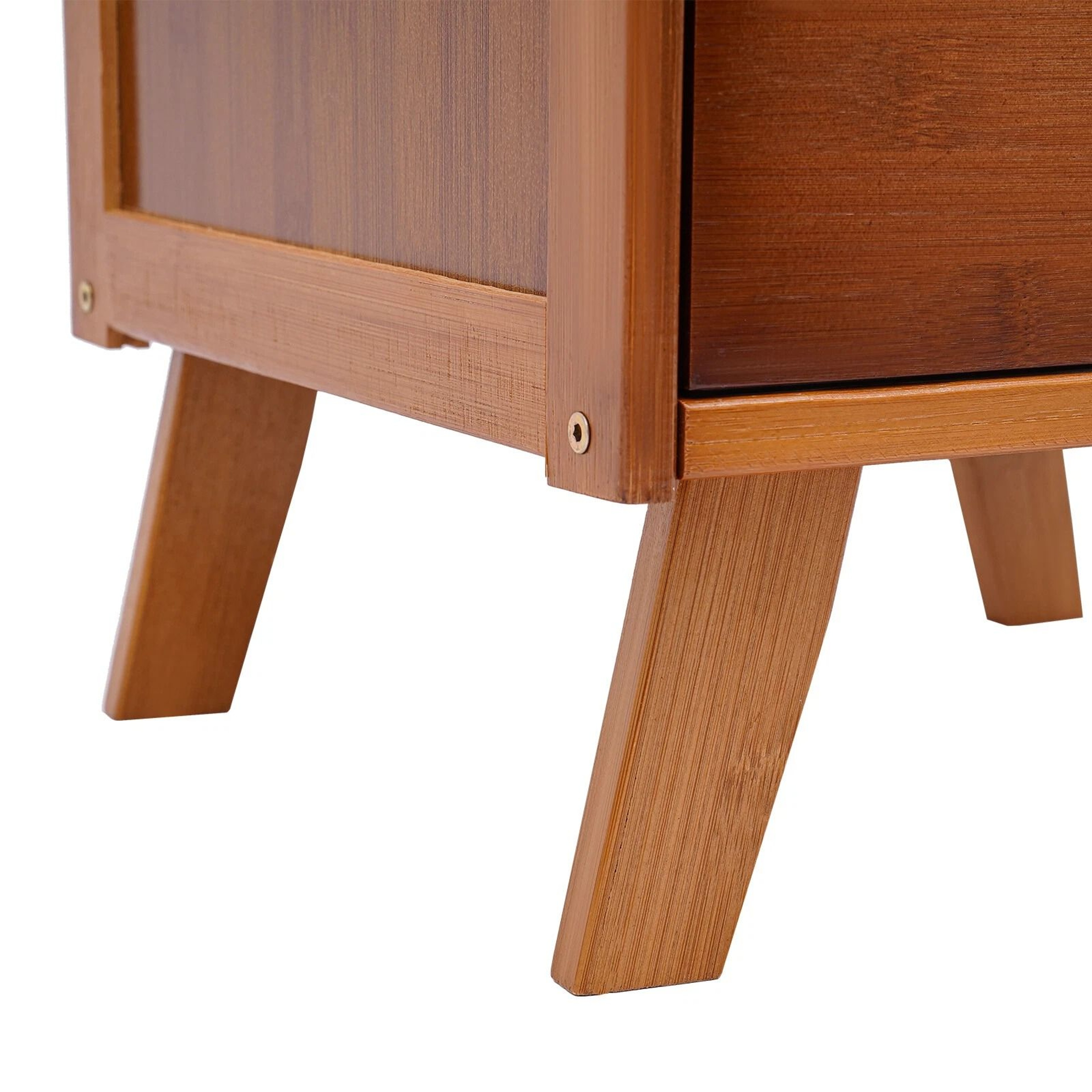 Bamboo Storage Cabinet With Drawers Freestanding Bathroom Organizer Cupboard 5