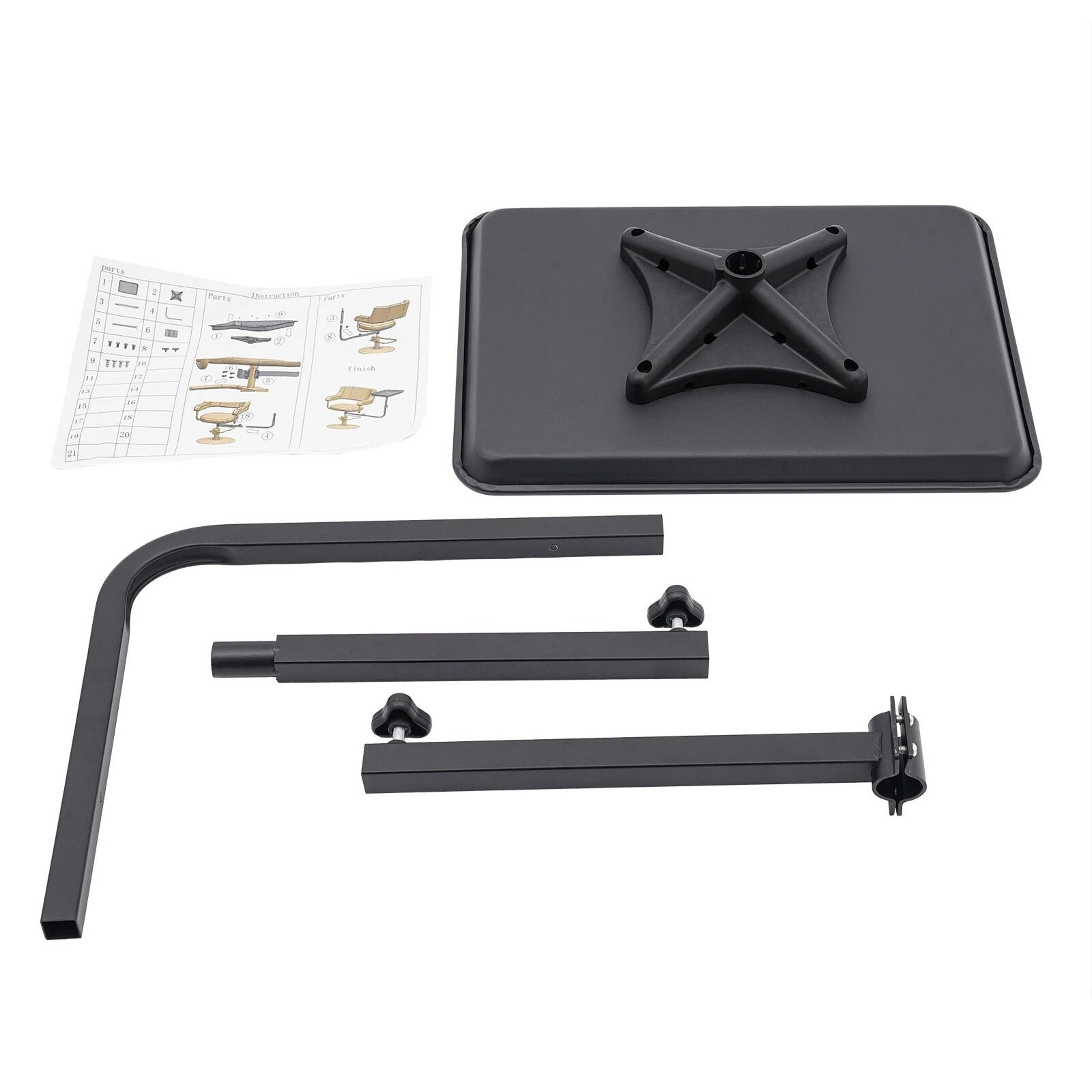 360 Rotating Black Salon Tray For Barber Chair Hair Styling And Tattoo Tools 8