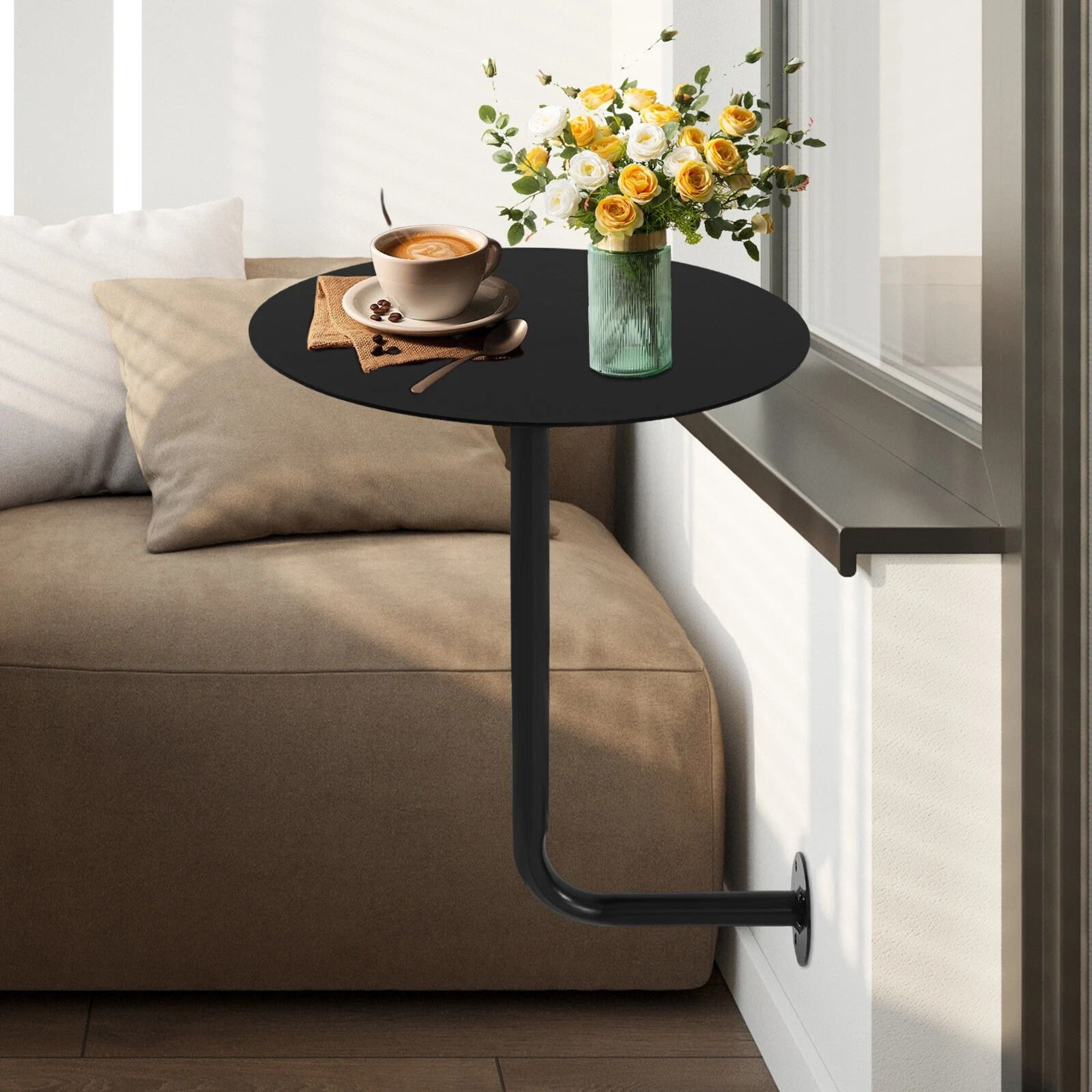 Wall Mounted Bar Table L Type Coffee Table For Small Spaces Cafes And Balconies 8