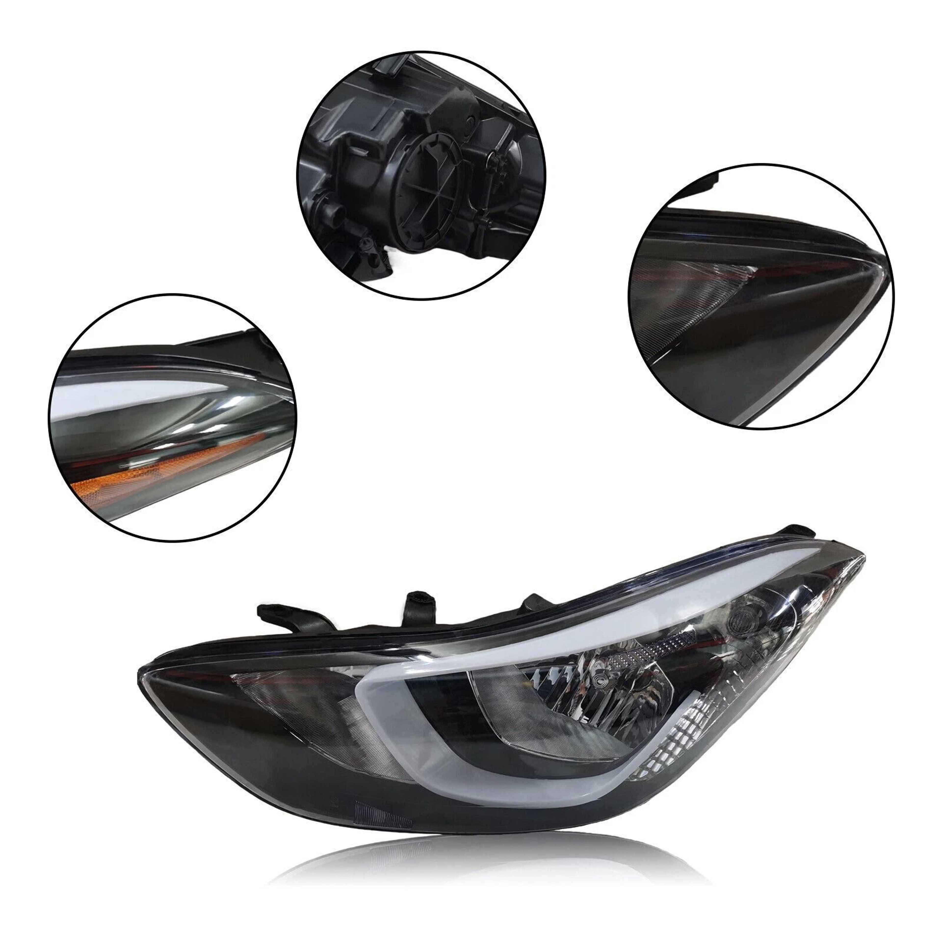 Hyundai Elantra Driver Side Halogen Headlight Assembly 0