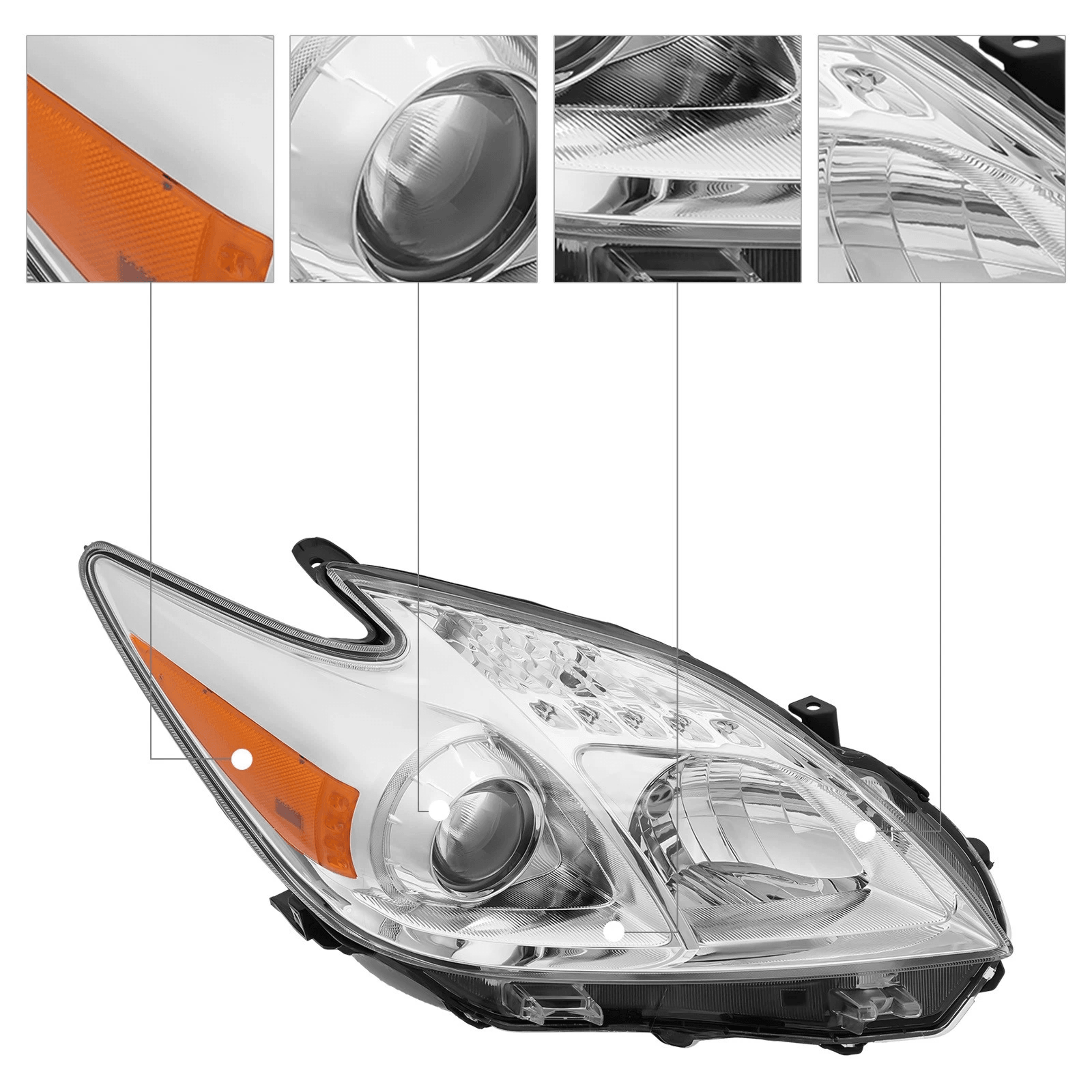 Toyota Prius Right Passenger Halogen Headlight Replacement Direct Fit RH 7