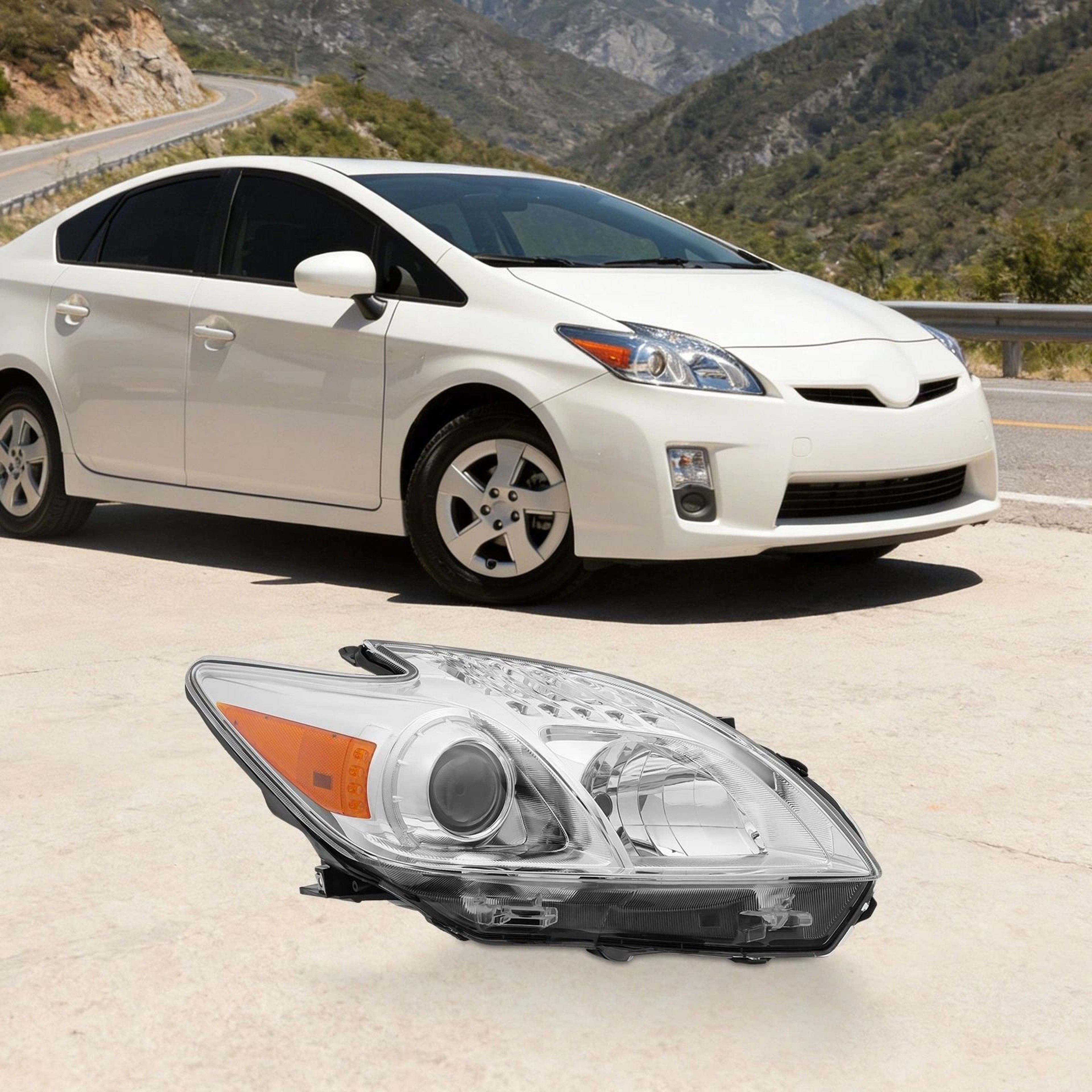 Toyota Prius Right Passenger Halogen Headlight Replacement Direct Fit RH 8