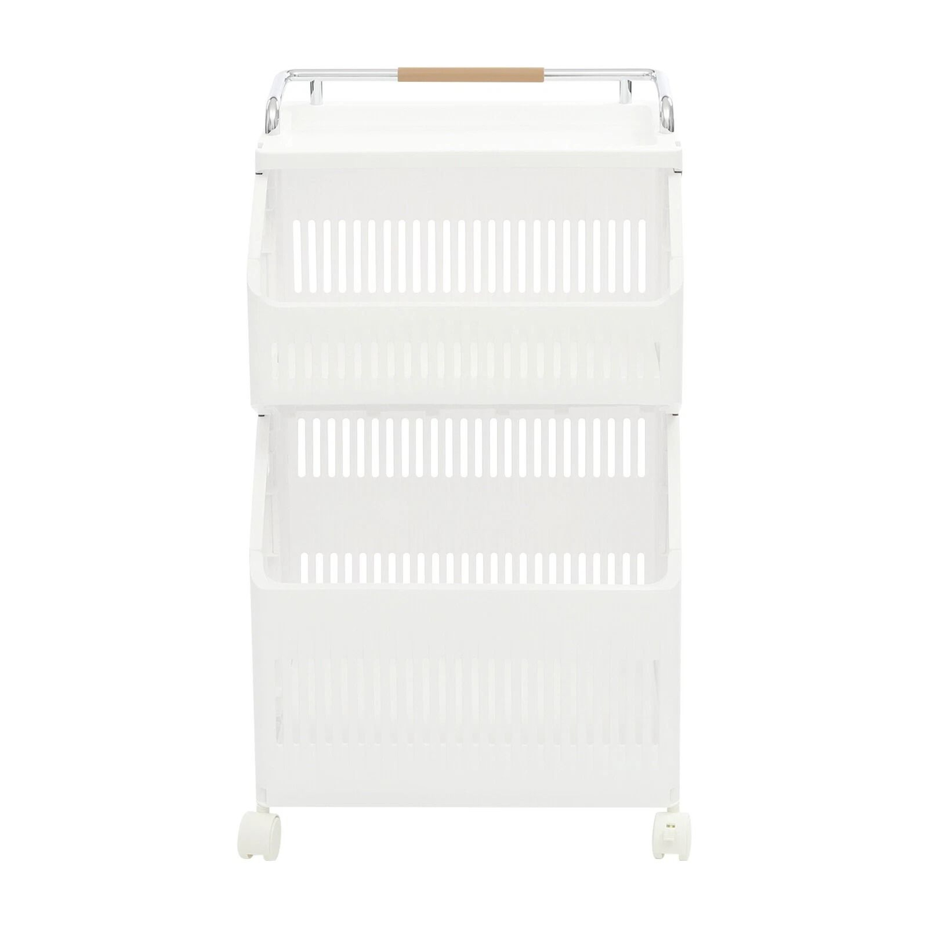 Premium 2 Tier Rolling Laundry Basket  Collapsible Laundry Hamper Space Saving Clothes Storage Cart 6