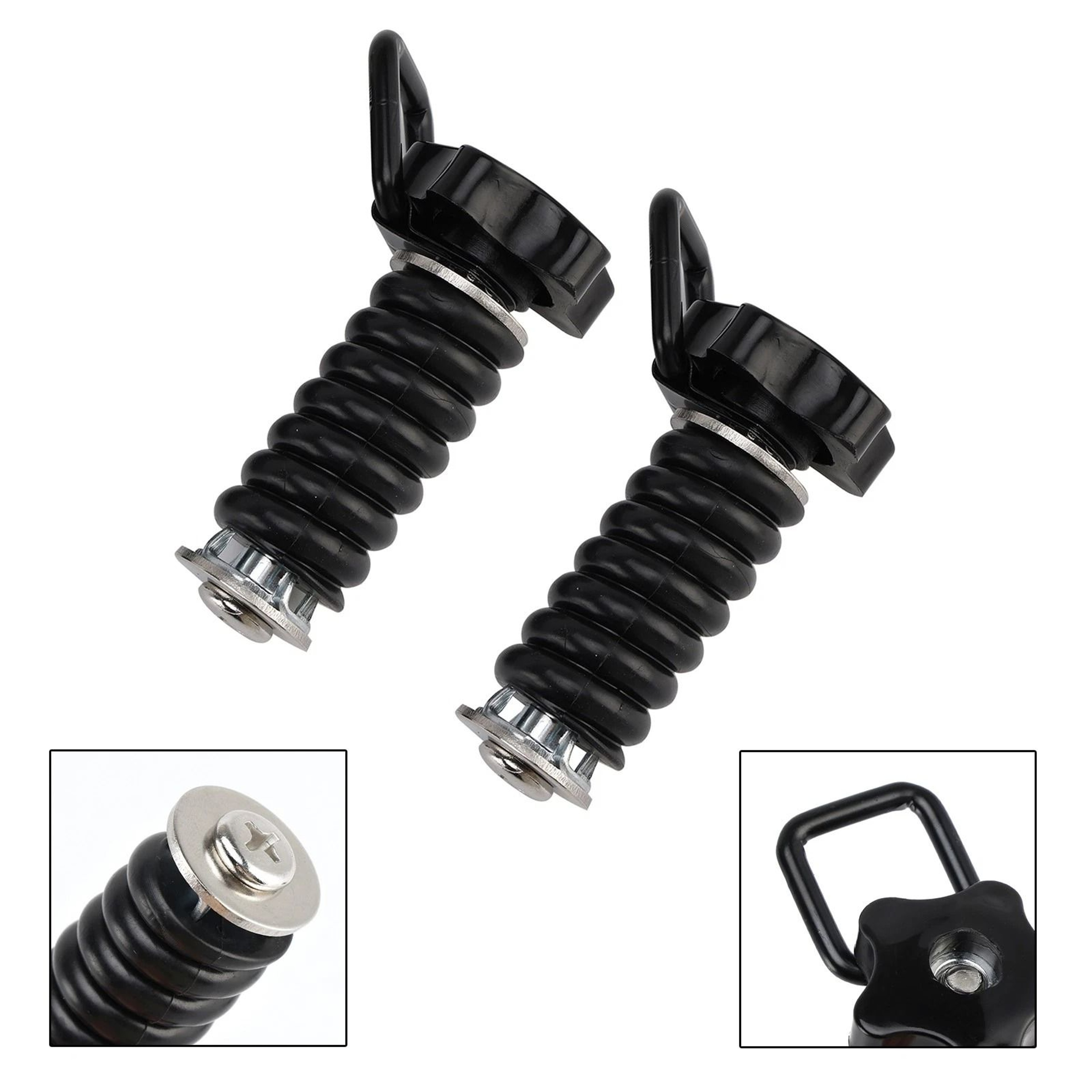 Polaris RZR Tie Down Anchors With D Ring Black UTV Bed Cargo Hooks 10