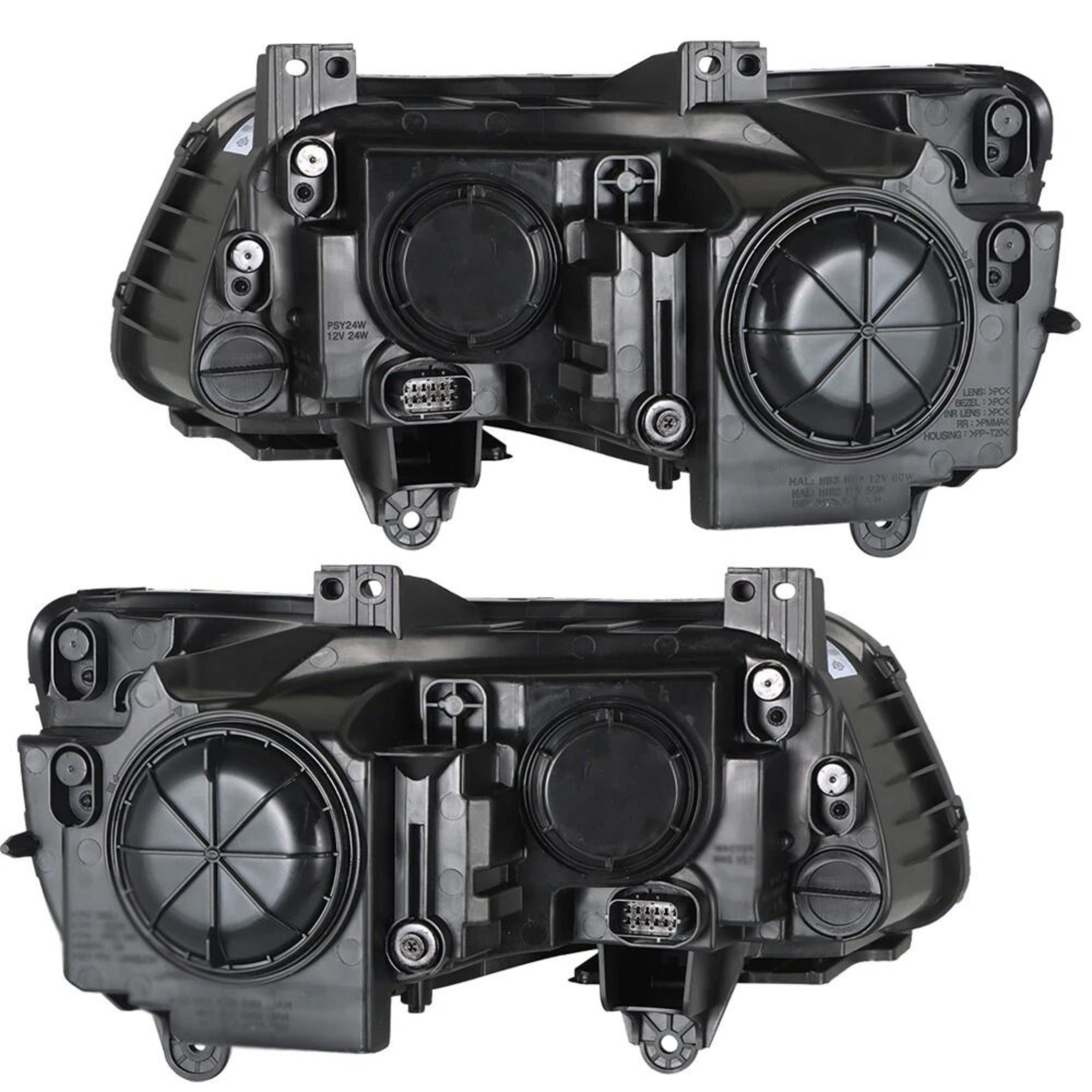 Premium Front Headlight Assembly Pair For Chrysler Direct Replacement Halogen Headlamps 4