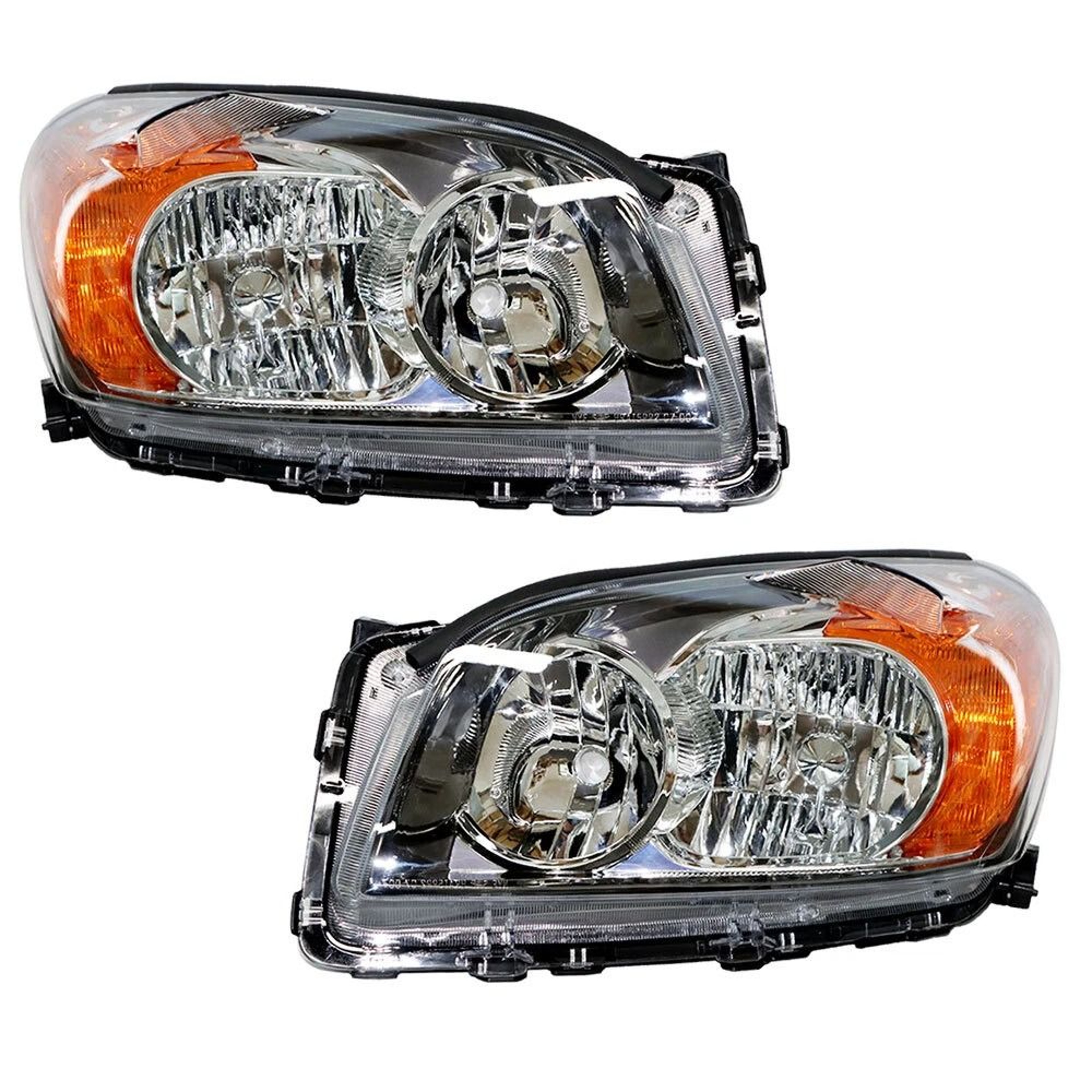 For Toyota Rav4 Pair Of Black Headlights Headlamps Assembly 0