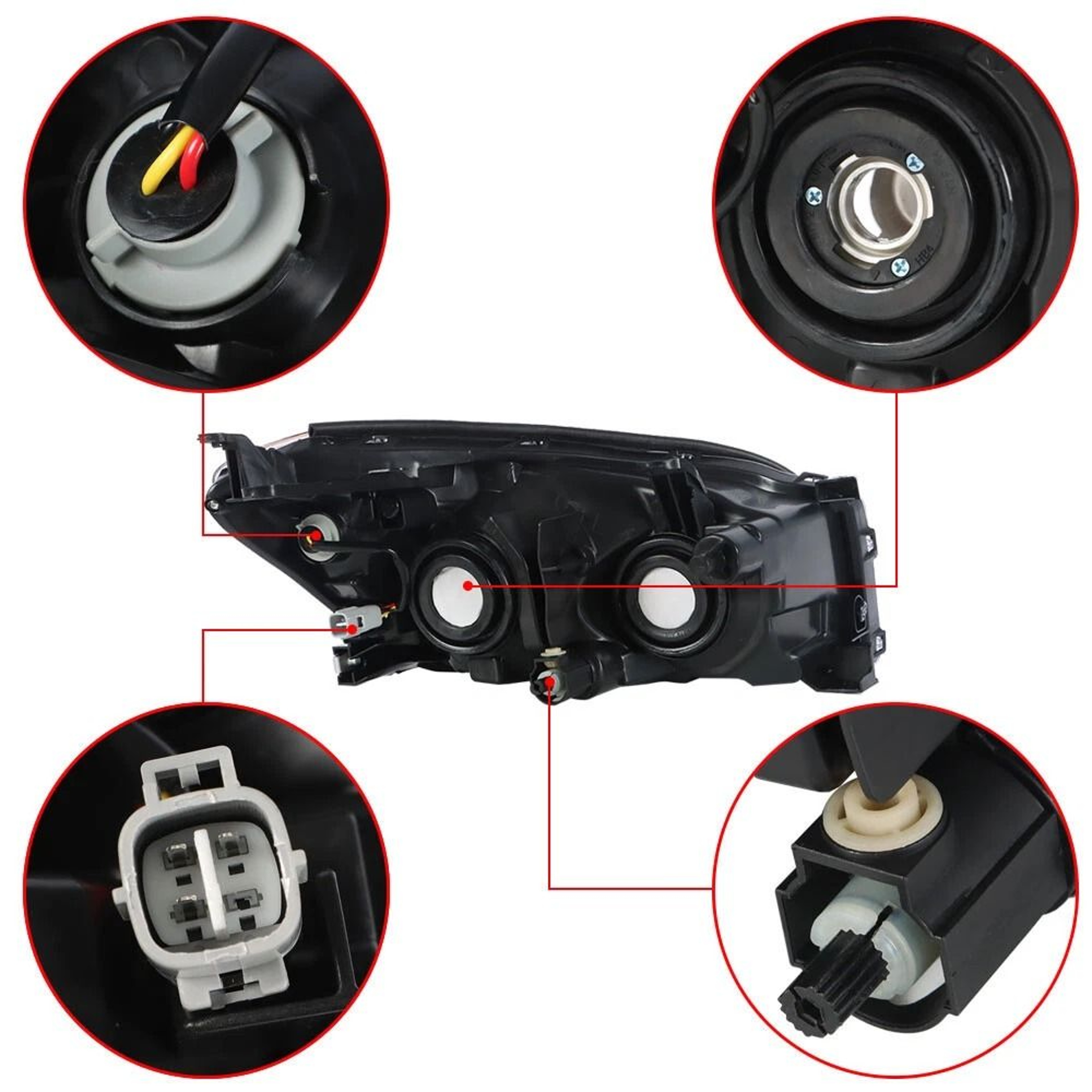 Toyota RAV4 Halogen Headlights Pair Left  Right Replacement Assemblies 2