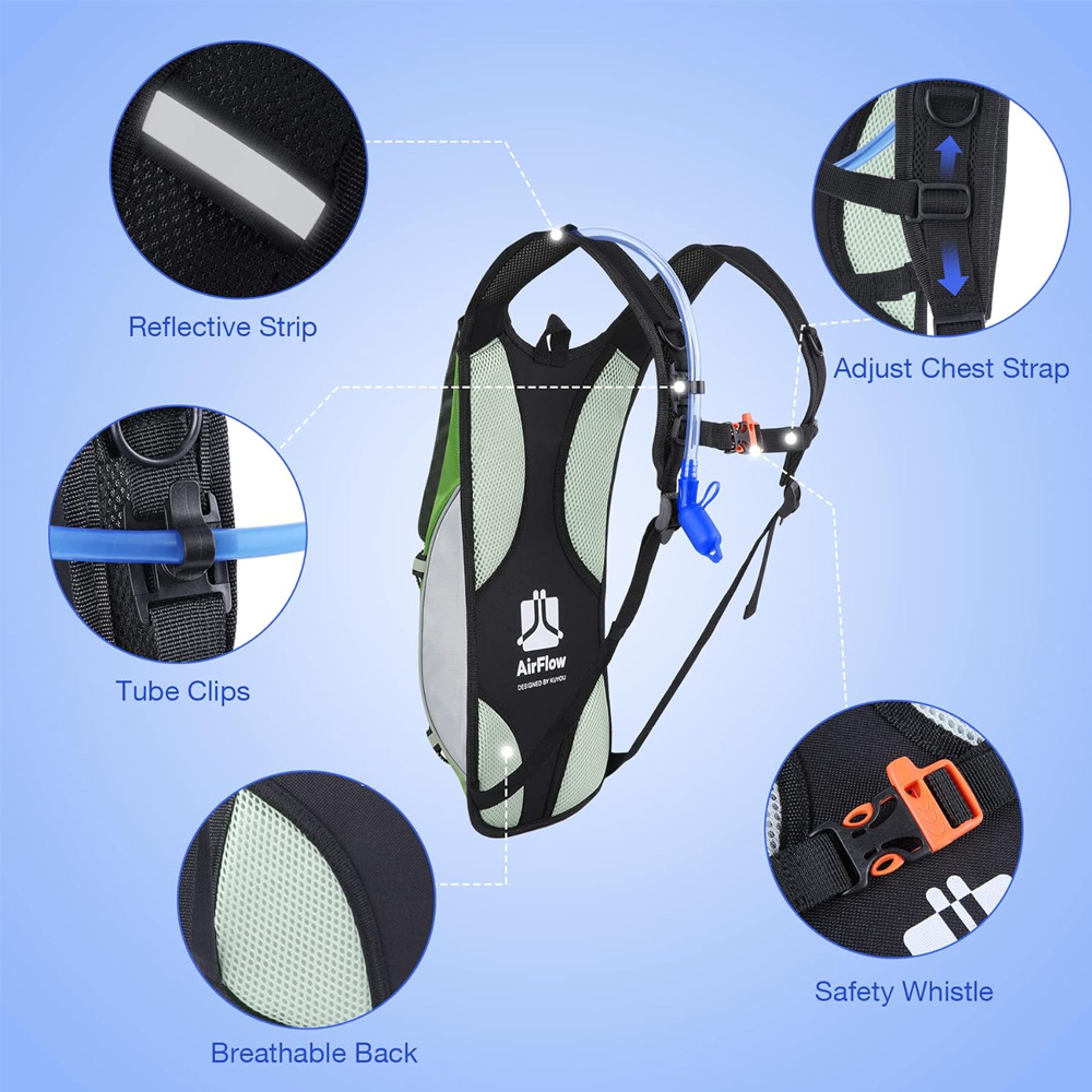 1pc New Lightweight Hydration Backpack for Men & Women, Water Backpack for Running, Hiking, Cycling Outdoor Adventure – view 4