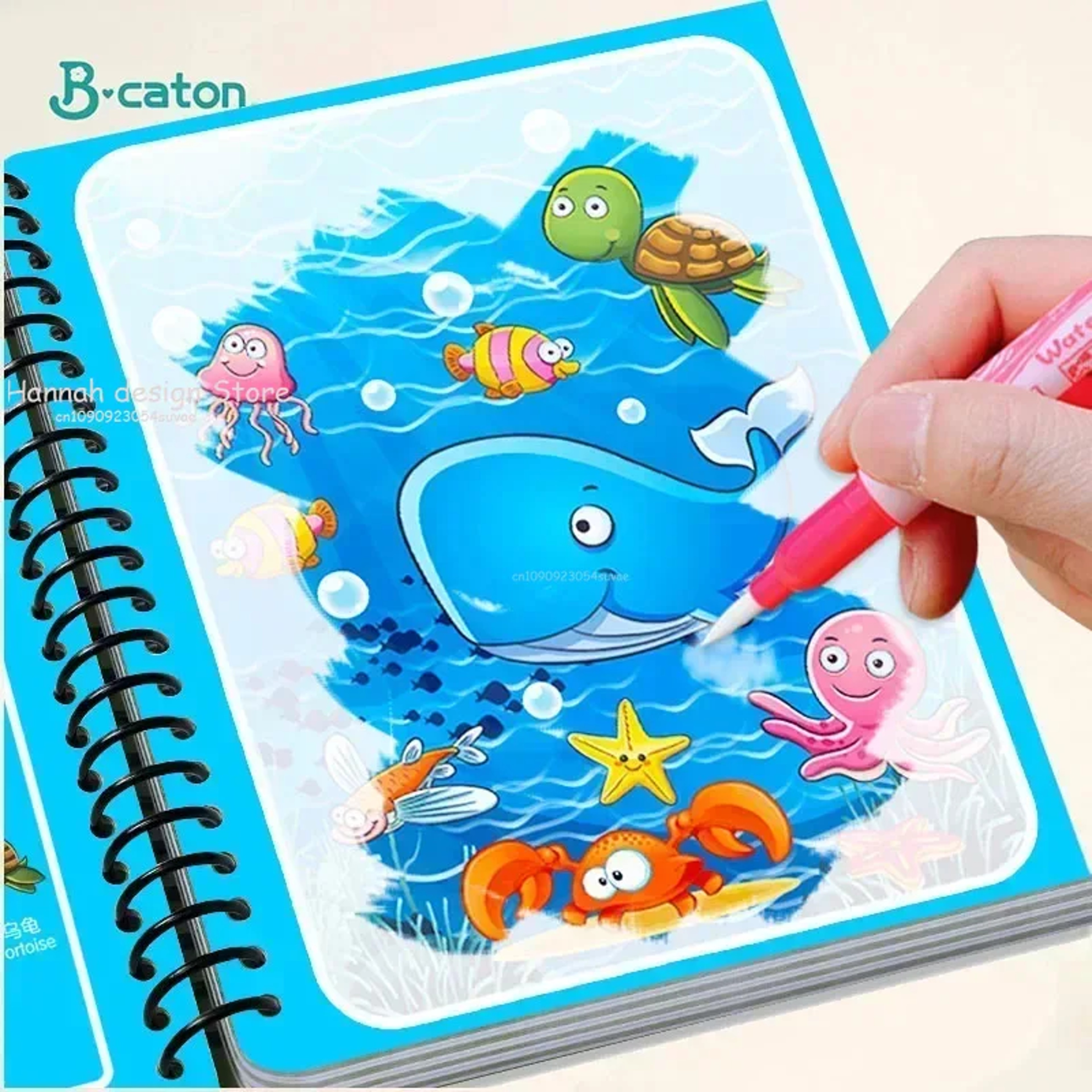 Reusable Magic Water Coloring Book for Kids DIY Sensory Drawing Toys with Water Pen, Mess Free Toddler Painting Activity – view 3