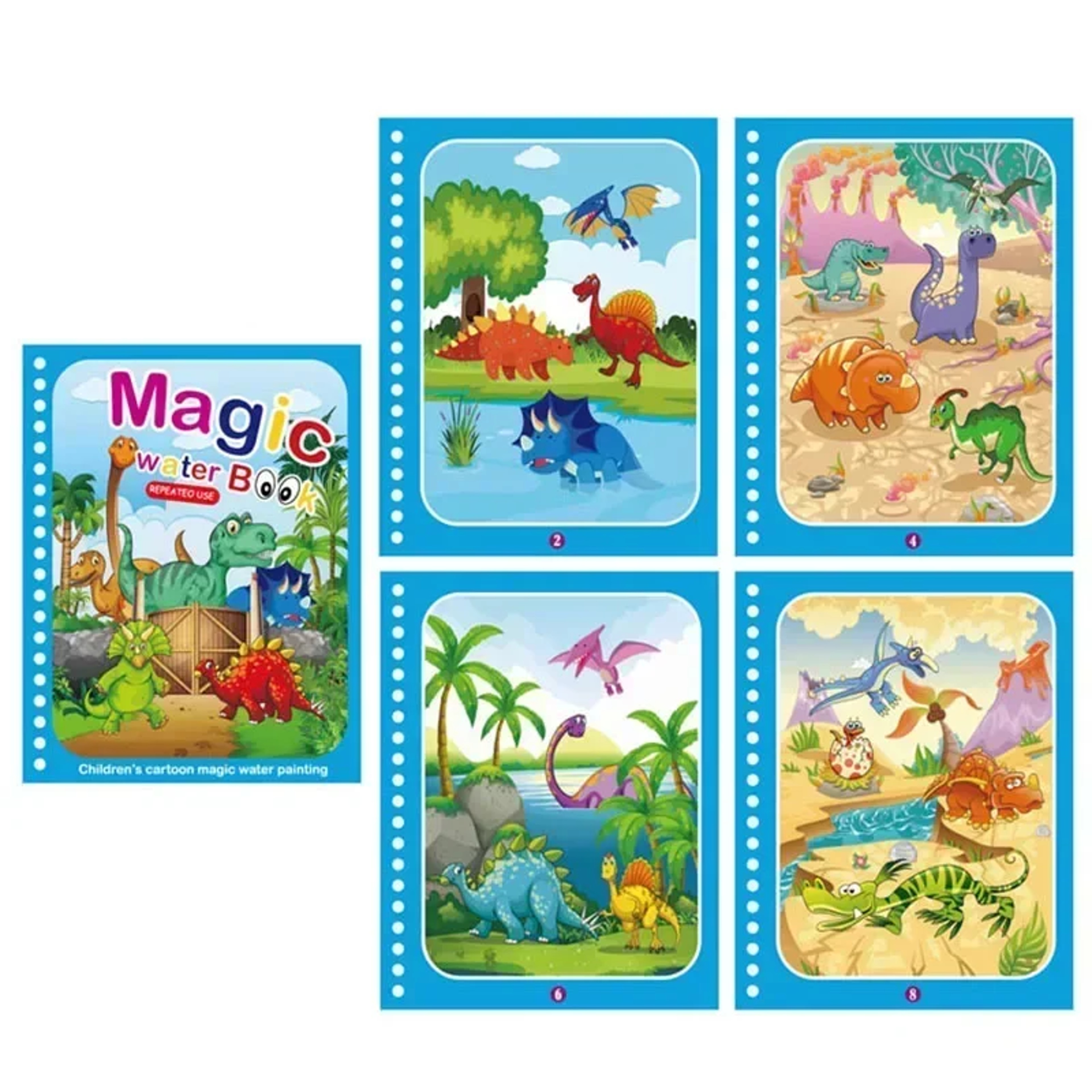 Reusable Magic Water Coloring Book for Kids DIY Sensory Drawing Toys with Water Pen, Mess Free Toddler Painting Activity – view 12