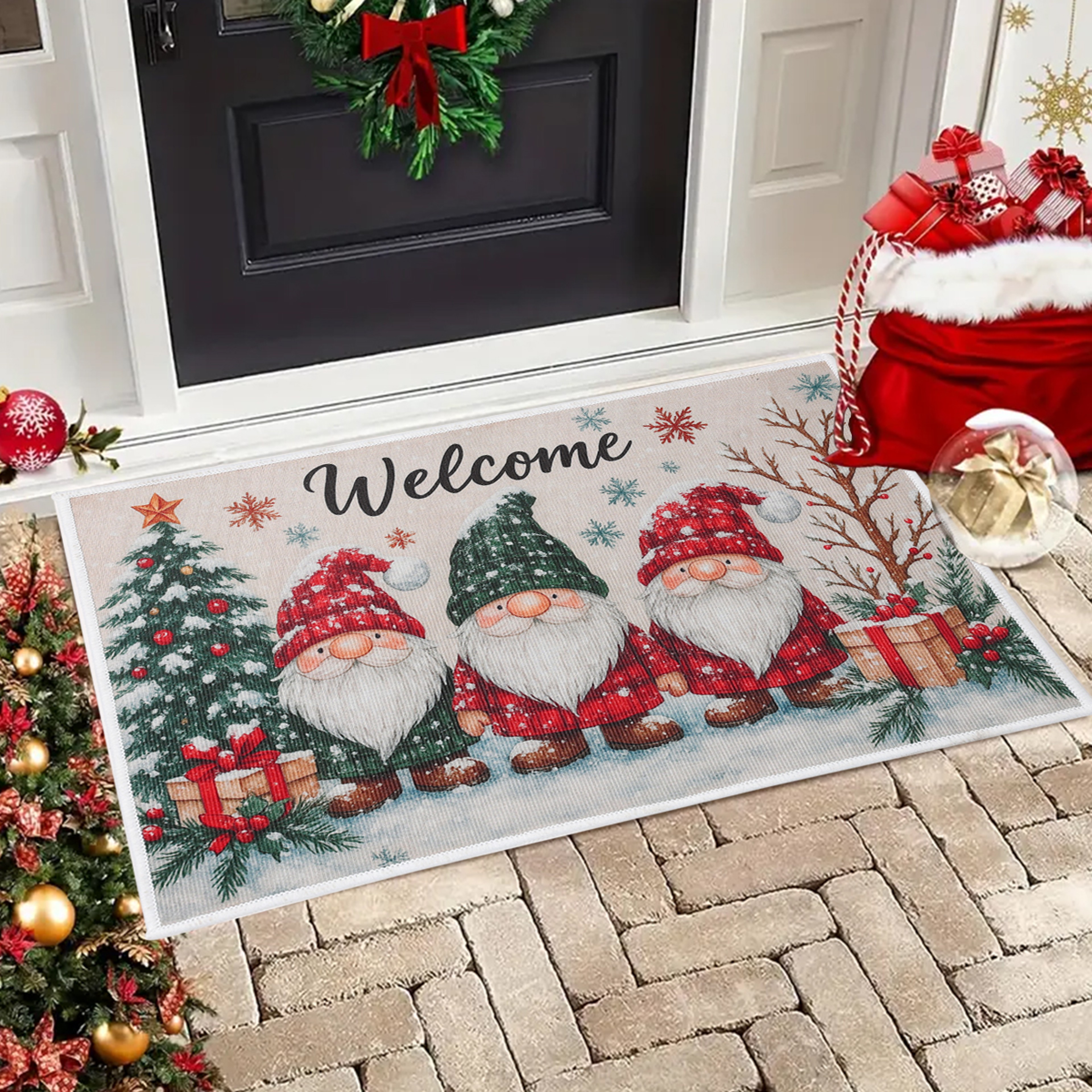 Merry Christmas Doormat, Ornament, Natal Outdoor Floor Carpet, Holiday Decorations for Home, New Year Gift – view 3